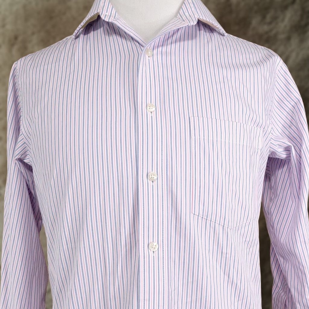 Chaps Chaps Dress Shirt Mens 15.5 32/33 Multicolor Striped Classic Fit Button Collar 100% Cotton Non-Iron Shirt Mens Size 42R - 1 Thumbnail
