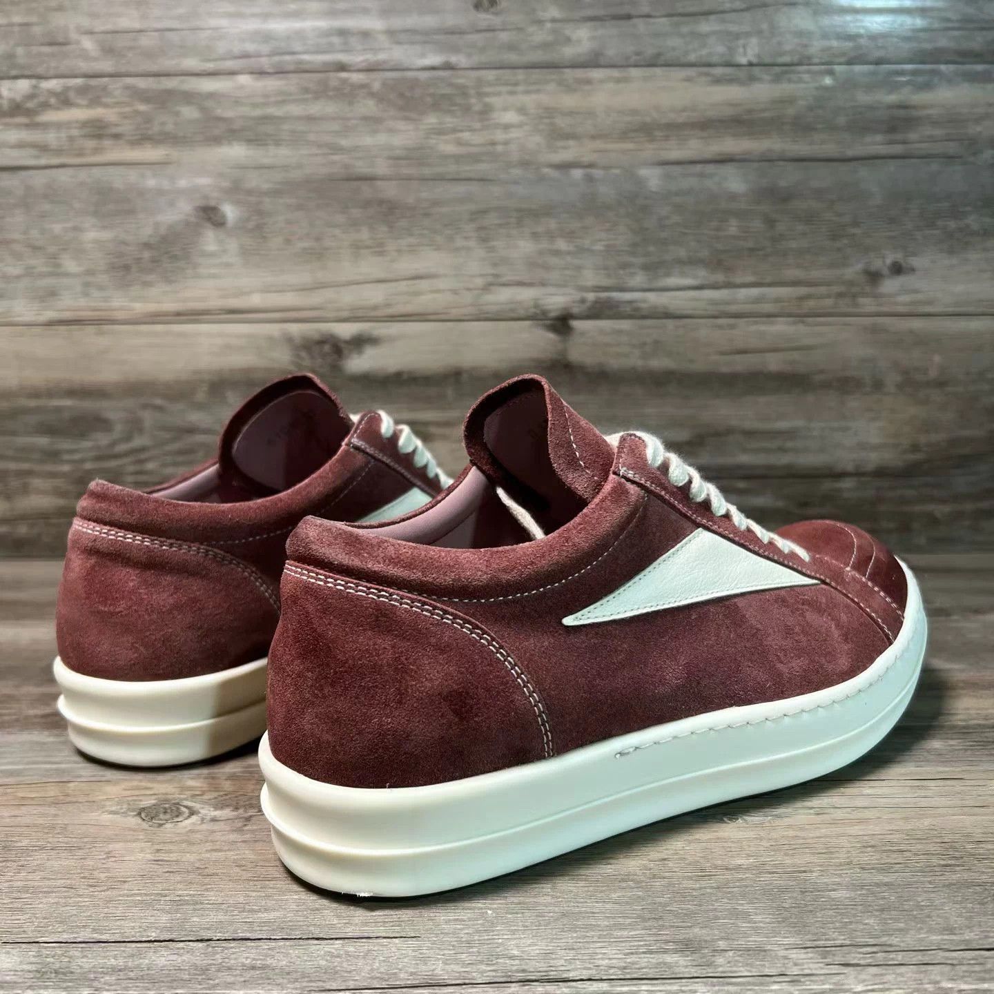 Rick Owens Rick Owens Ro, Vans 24ss, burgundy, brown, suede Size US 7 / EU 40 - 4 Thumbnail