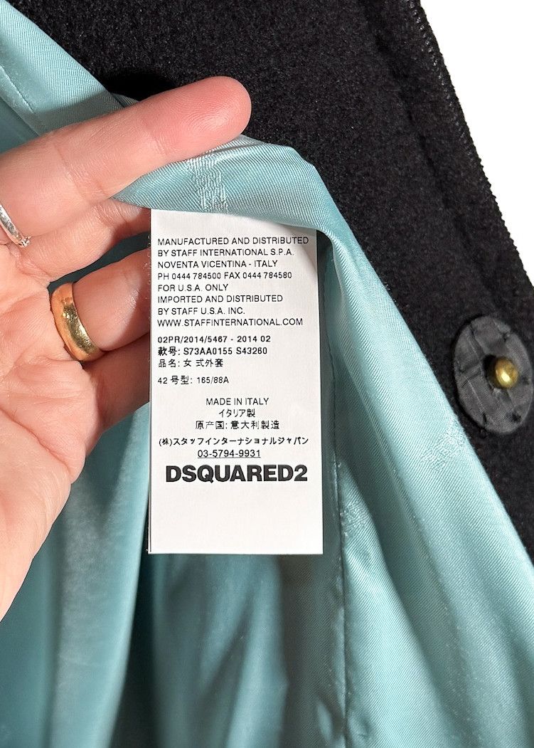 Dsquared2 Dsquared2 Georgina Black Bonded Wool Crystal Buttons Coat Size M / US 6-8 / IT 42-44 - 9 Thumbnail