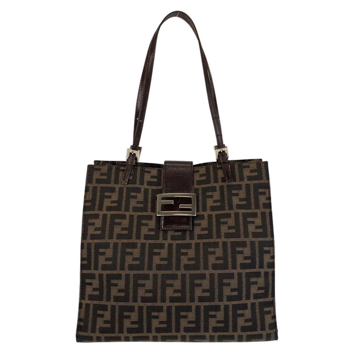 Fendi Fendi Zucca Canvas/leather 2Way Bag Canvas Shoulder Bag in Brown, Women's