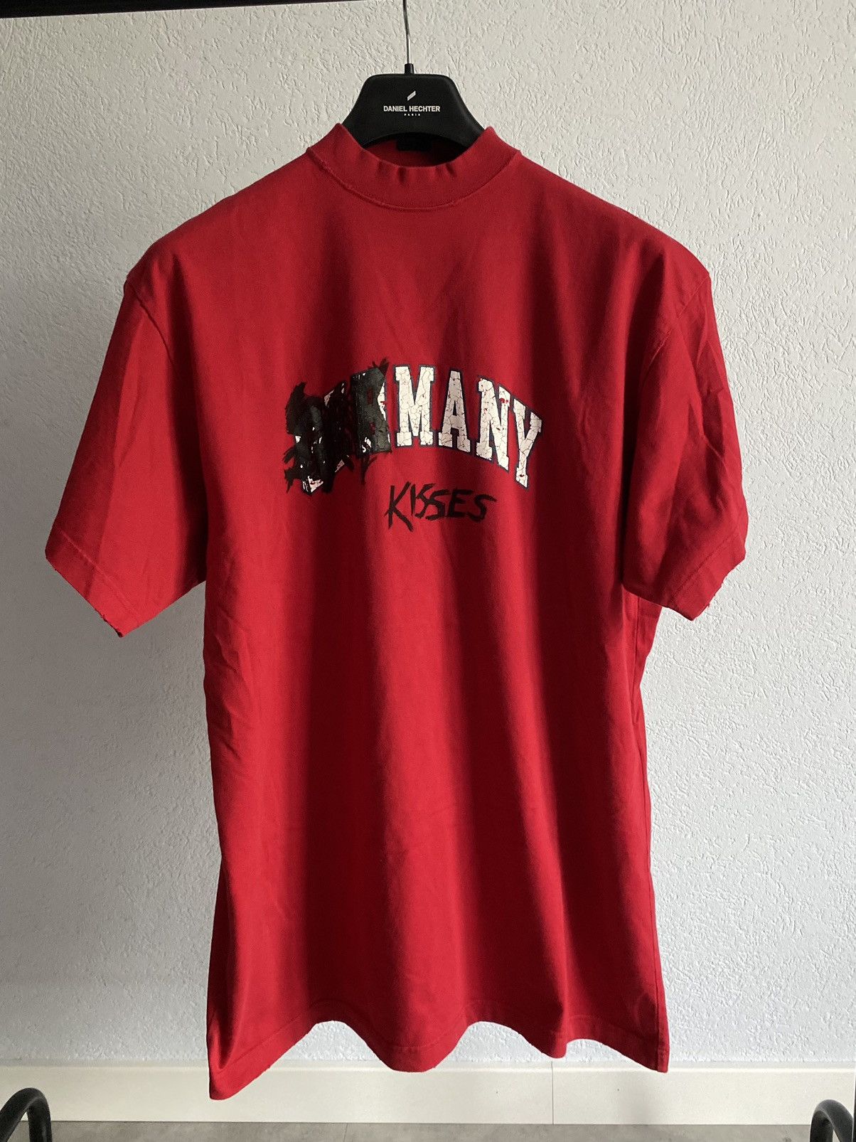 直営店☆BALENCIAGA☆ Many Kisses オーバーサイズ Tシャツ/ RED Balenciaga T-shirt in Red | Lyst
