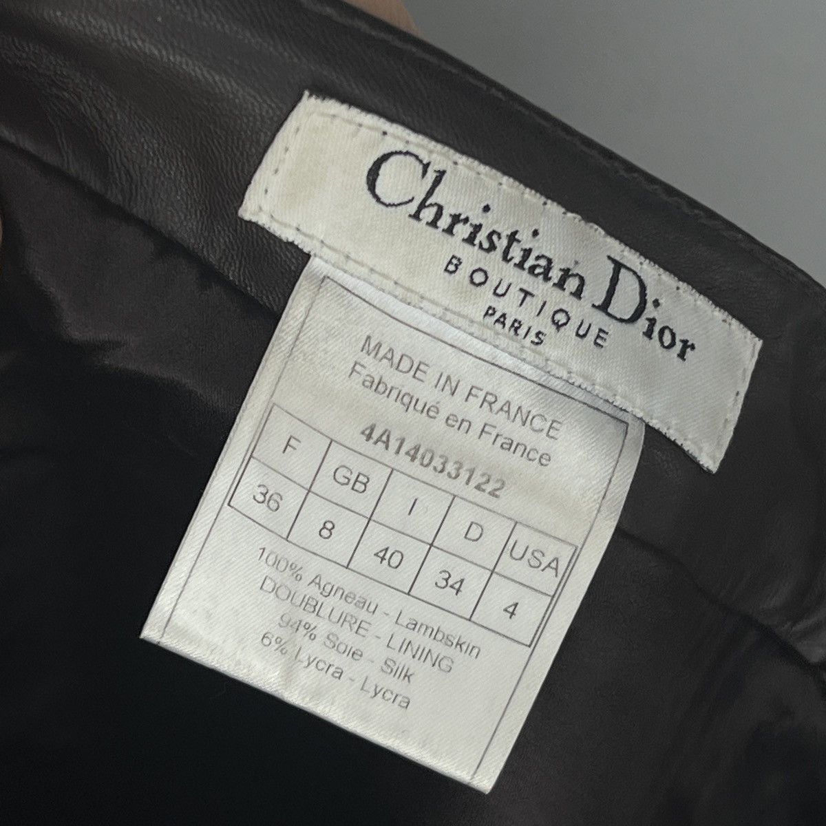 Dior Vintage 90s Christian Dior Leather Mini Skirt Old Money Size 27" / US 4 / IT 40 - 8 Thumbnail
