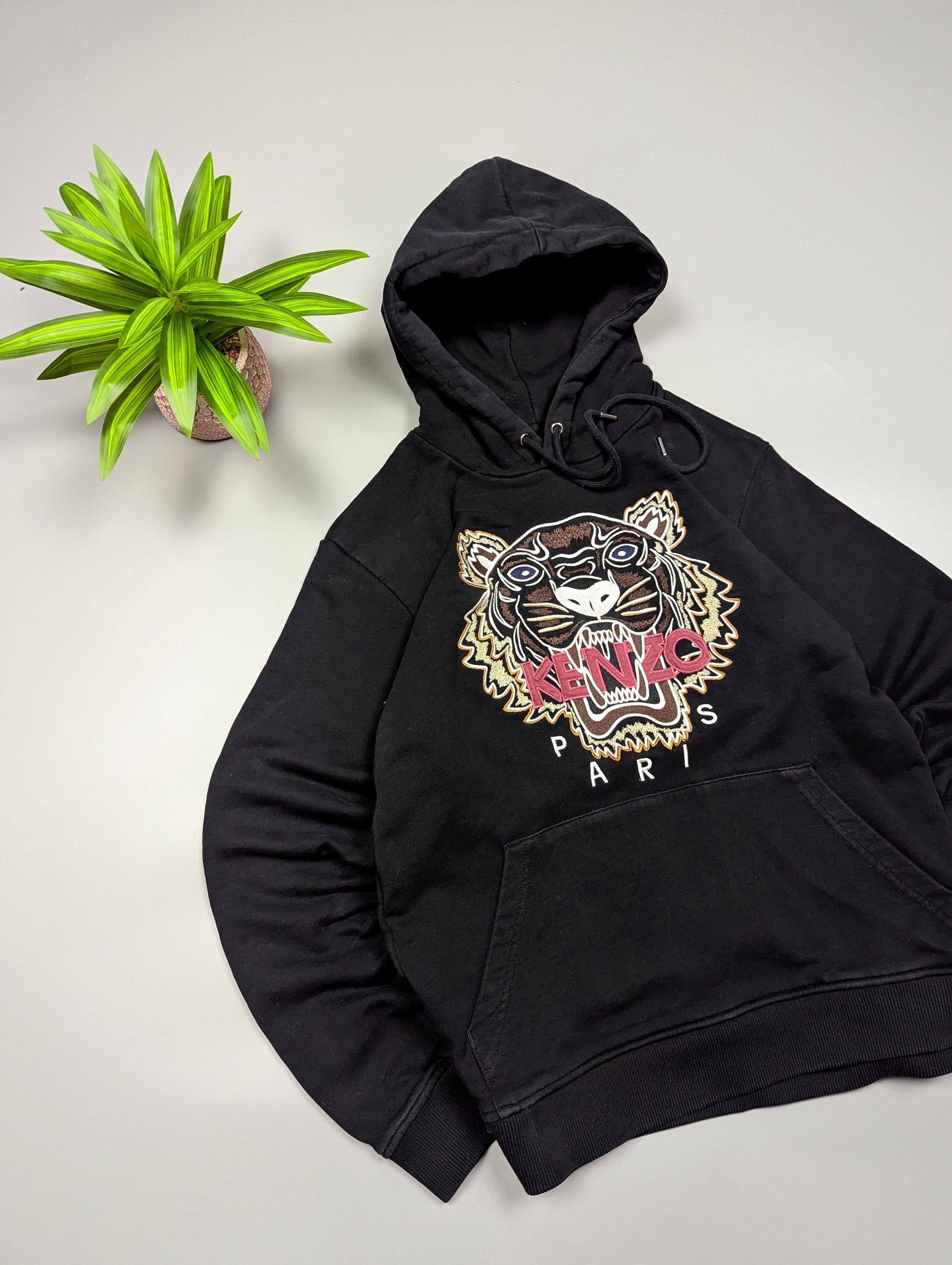 Kenzo Kenzo Paris Tiger Hoodie – Black – S/M – Embroidered Logo Size M / US 6-8 / IT 42-44 - 2 Thumbnail