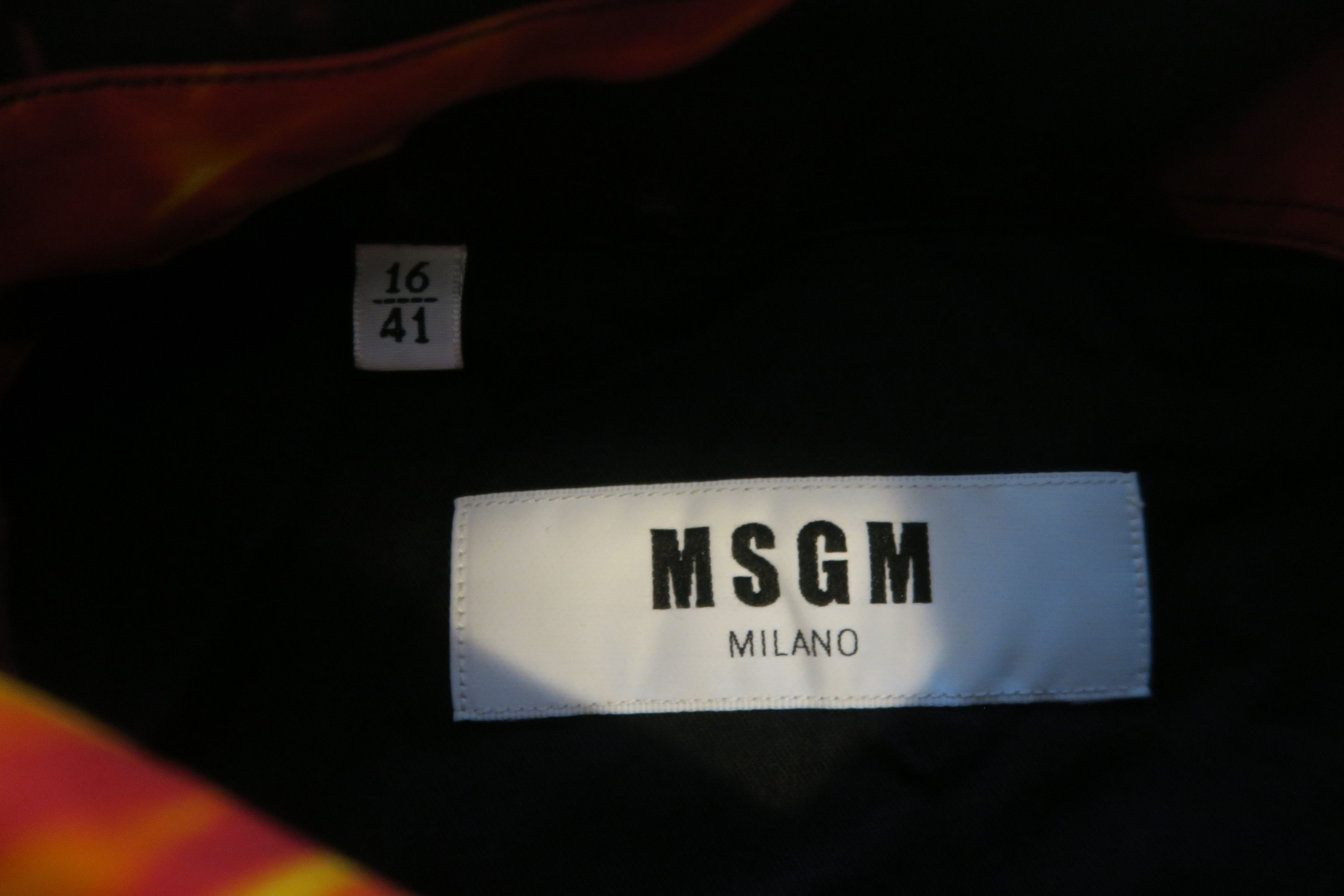 MSGM MSGM Milano Flame Print Short Sleeve Button Shirt Size 16/41 Size US L / EU 52-54 / 3 - 4 Thumbnail