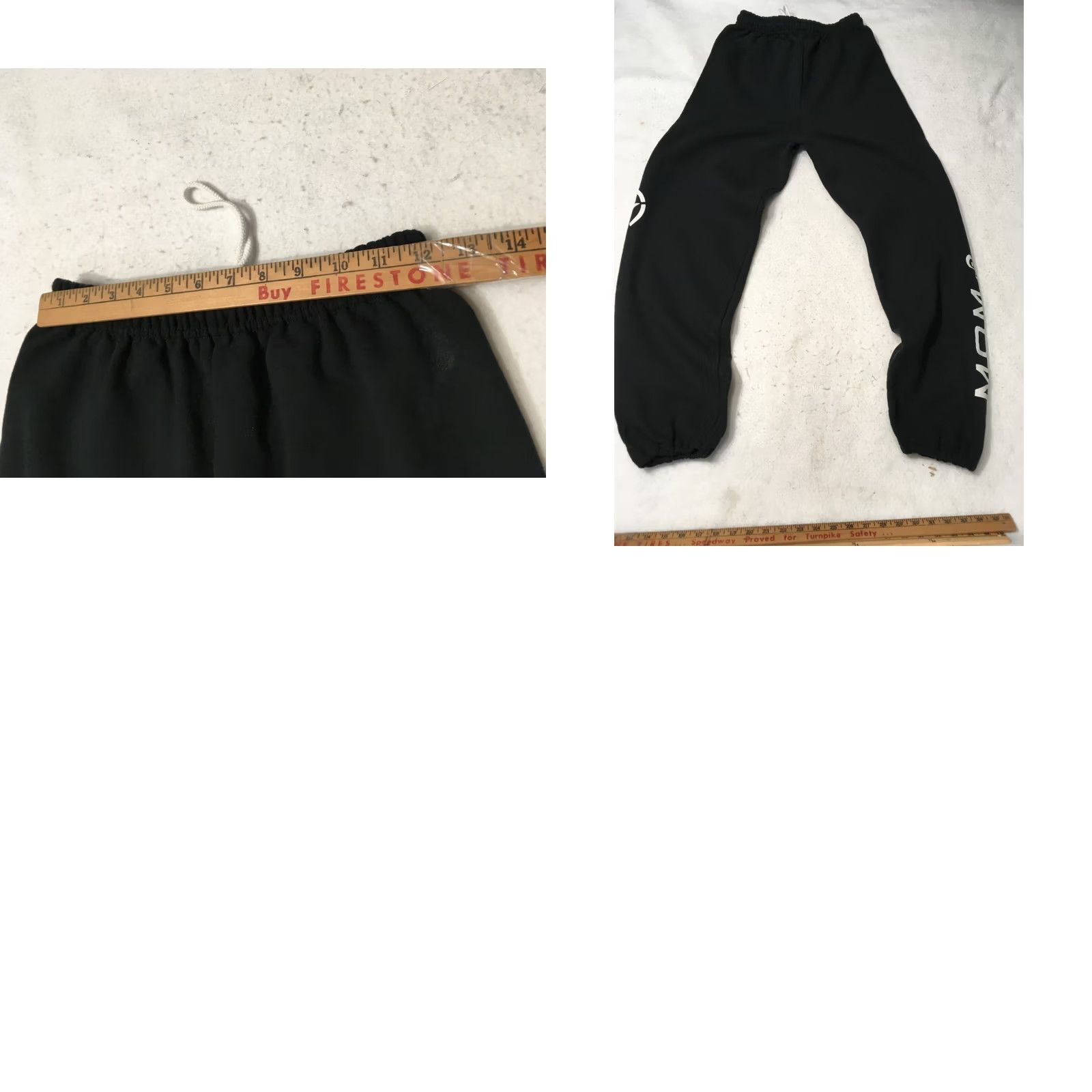 Gildan Vintage ARMY MOM Sweatpants Size small black spell out legs Size 28" / US 6 / IT 42 - 8 Thumbnail