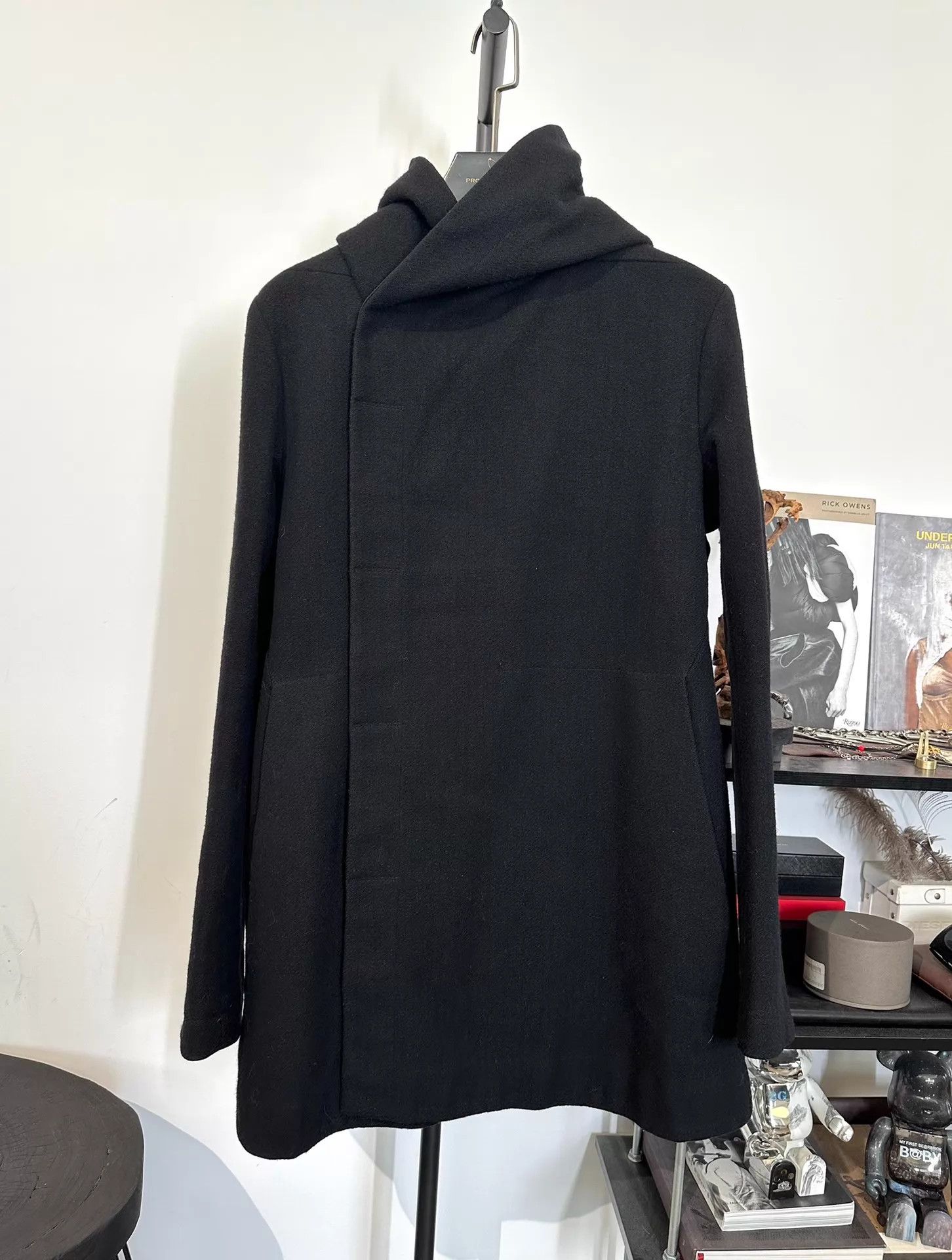 Rick Owens Rick Owens Wool Structured Hooded Cloak 50 Size US M / EU 48-50 / 2 - 2 Thumbnail