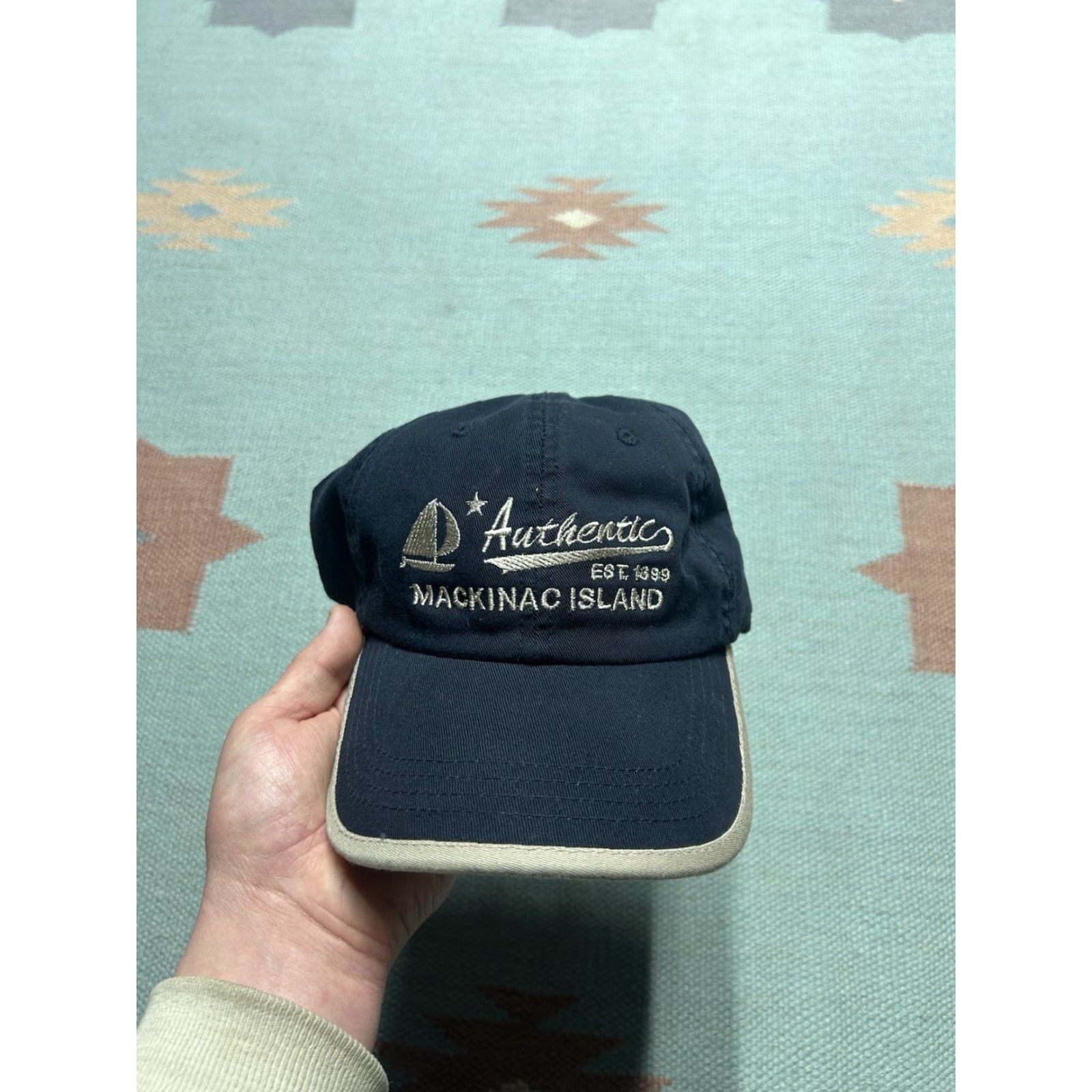 Vintage VINTAGE Unbranded Baseball Cap Hat Men Adjustable Blue Mackinac Island Michigan Boat Embroidered Cap Size ONE SIZE - 2 Thumbnail