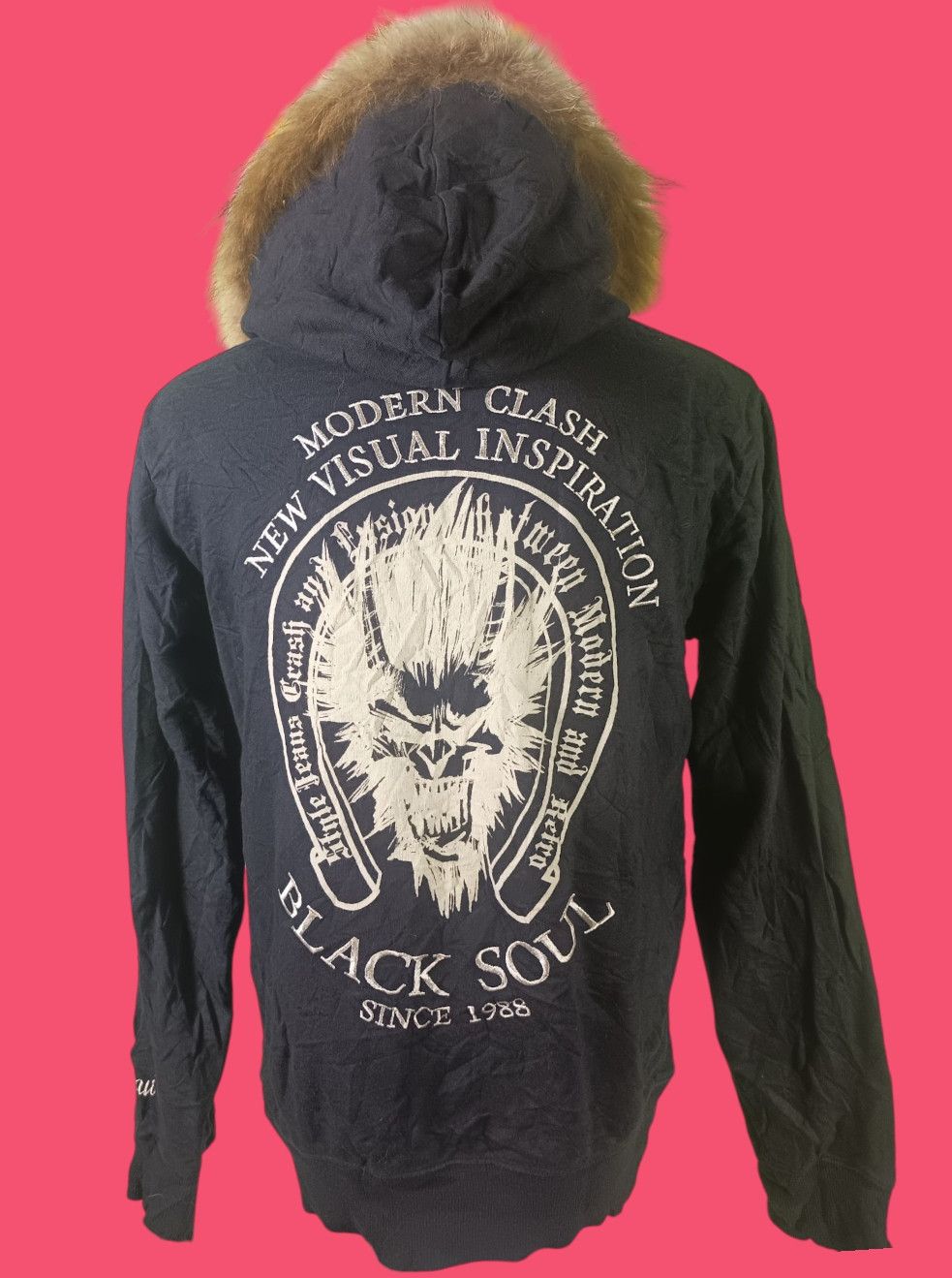 If Six Was Nine × Japanese Brand × Le Grande Bleu (L.G.B.) ONIARAI Black Soul Japanese Street Culture Fur Hoodie Size US M / EU 48-50 / 2 - 22 Thumbnail