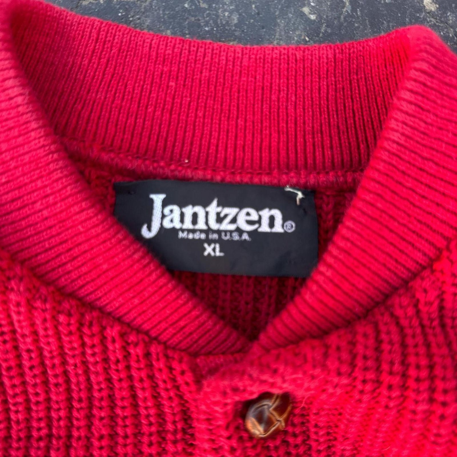 Jantzen Vintage 90s Jantzen Red Collared Sweater – Size XL Size XL / US 12-14 / IT 48-50 - 4 Thumbnail