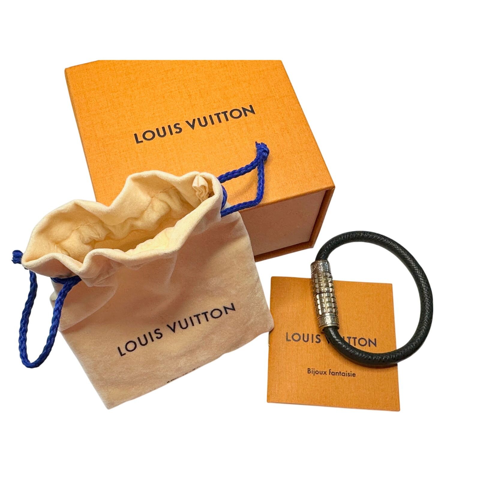 Louis Vuitton Louis Vuitton Black Taiga Leather Digit Bracelet w Box & Bag Size ONE SIZE - 1 Thumbnail