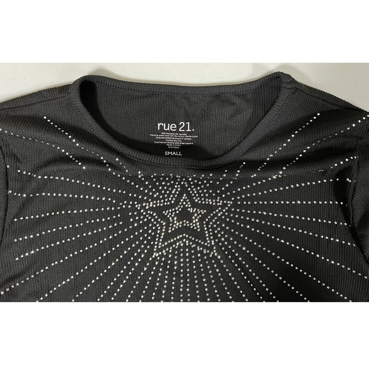 rue21 Black Diamond Star Long Sleeve T-Shirt Top Blouse Size S ⭐️✨ Size S / US 4 / IT 40 - 3 Thumbnail