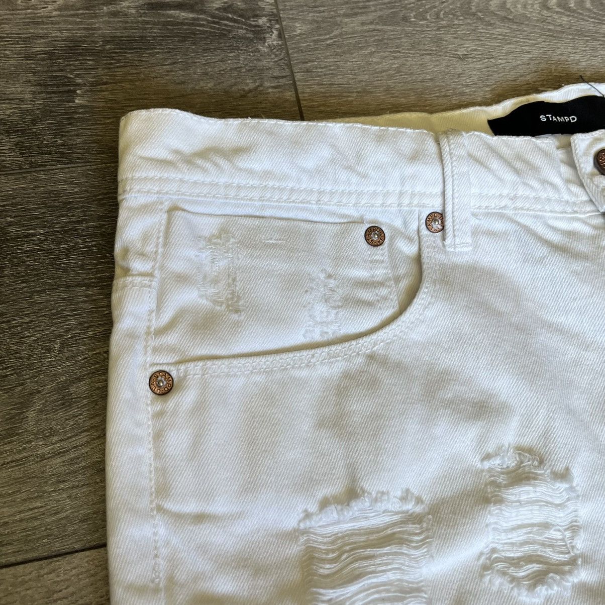 Stampd Stampd White Distressed Slim Fit Skinny Denim Jeans 34x34 Size US 34 / EU 50 - 7 Thumbnail
