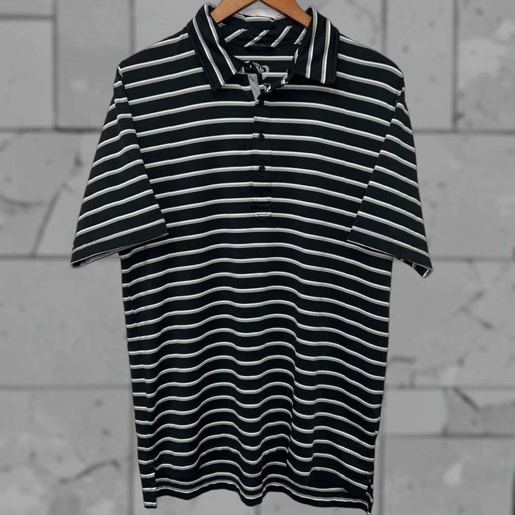 Vintage VINTAGE Zero Restriction Black Striped Polo Shirt Mens Size L Size US L / EU 52-54 / 3 - 1 Thumbnail
