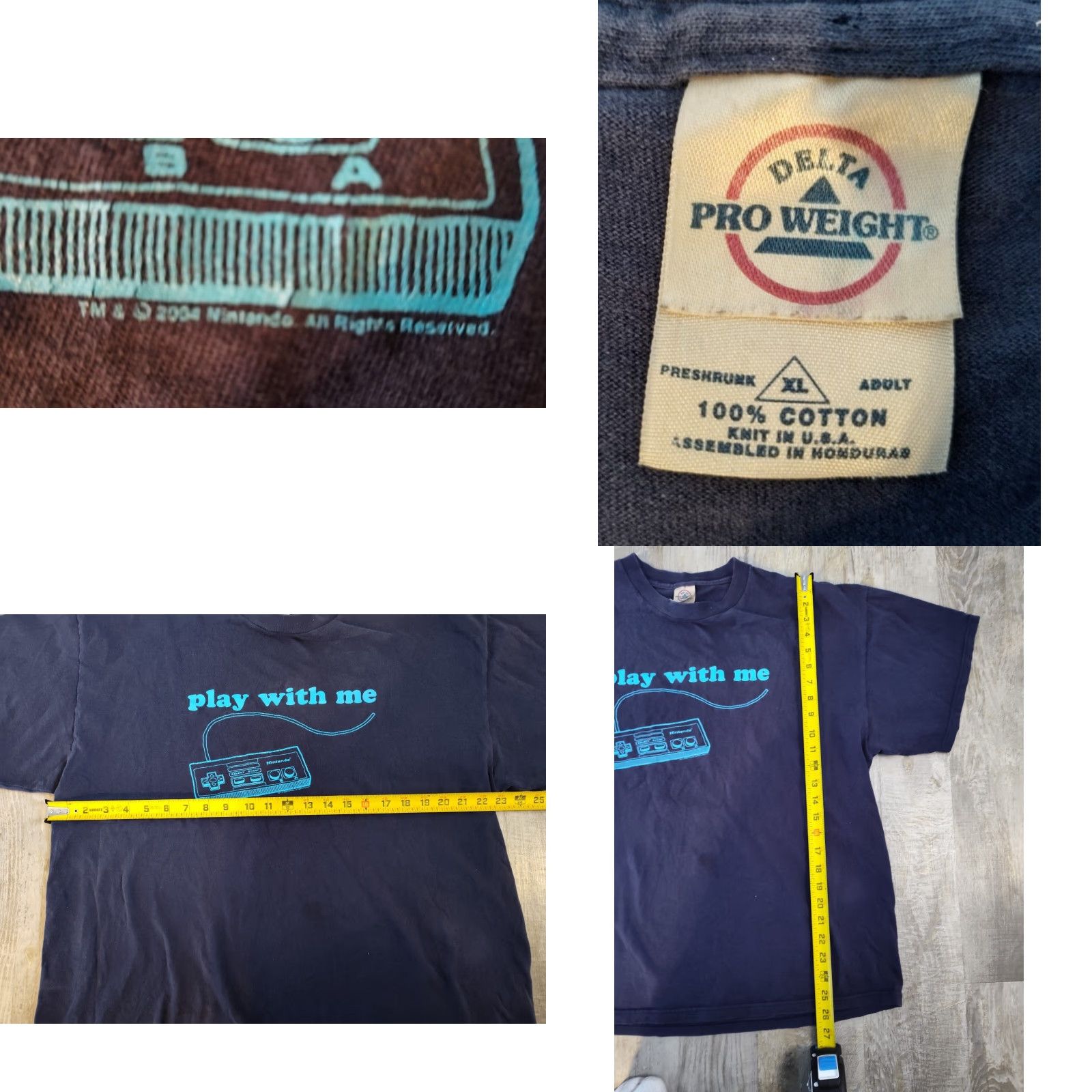 Delta VINTAGE Delta Nintendo NES Play With Me T-Shirt Mens XL Blue 90s Video Game Gamer Graphic Size US XL / EU 56 / 4 - 8 Thumbnail