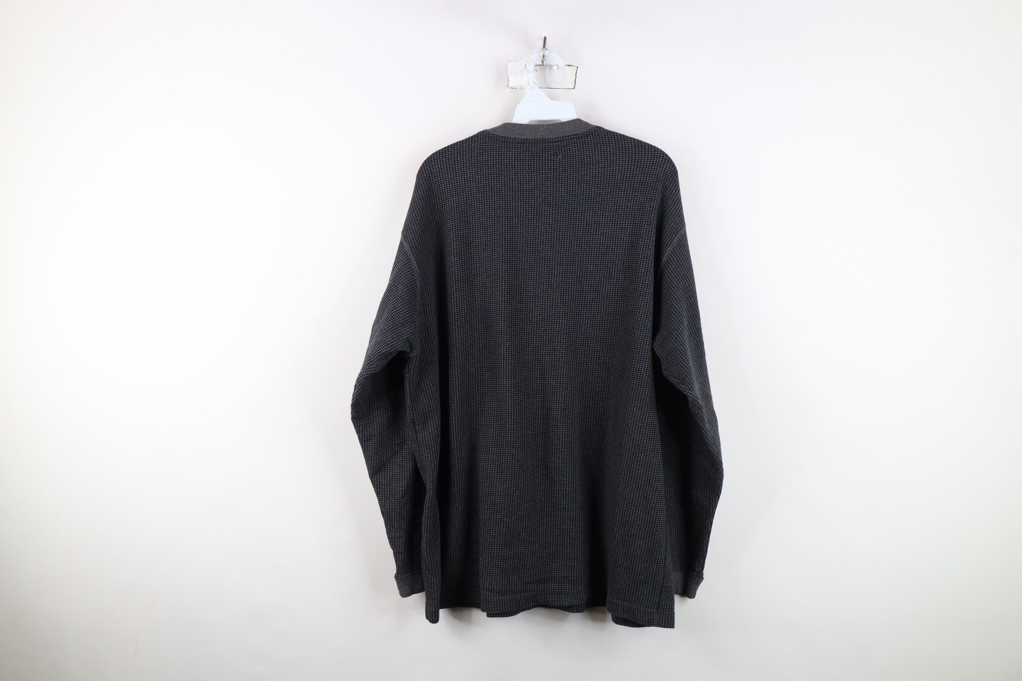 Vintage Vintage 90s Streetwear Waffle Knit Henley T-Shirt Gray Size US L / EU 52-54 / 3 - 8 Thumbnail