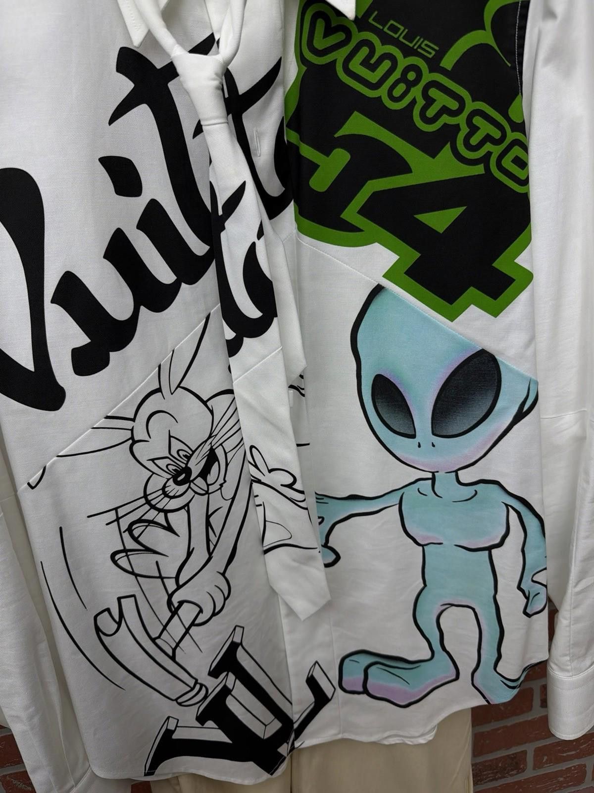 Louis Vuitton LOUIS VUITTON Button Up Dress Shirt Alien Logo $1450 XXL Size 48R - 6 Thumbnail