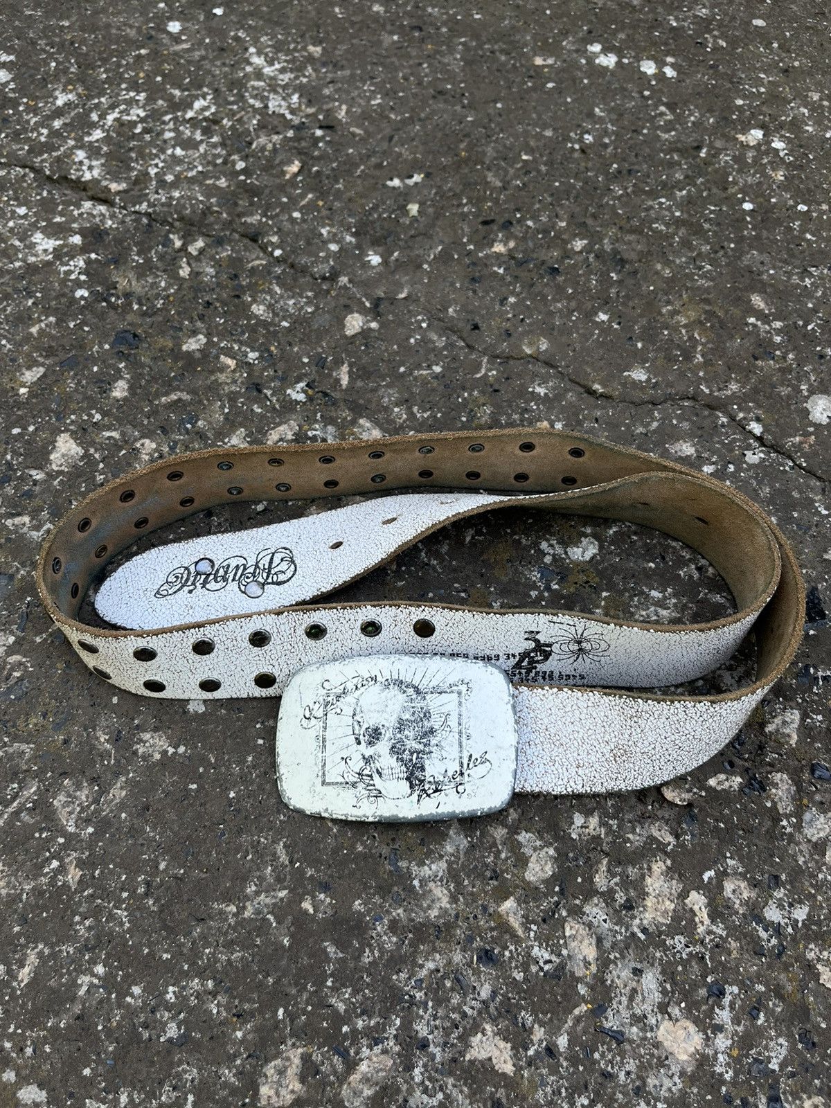 Other Vintage y2k Skull Belt Leather Metal Size ONE SIZE - 1 Thumbnail