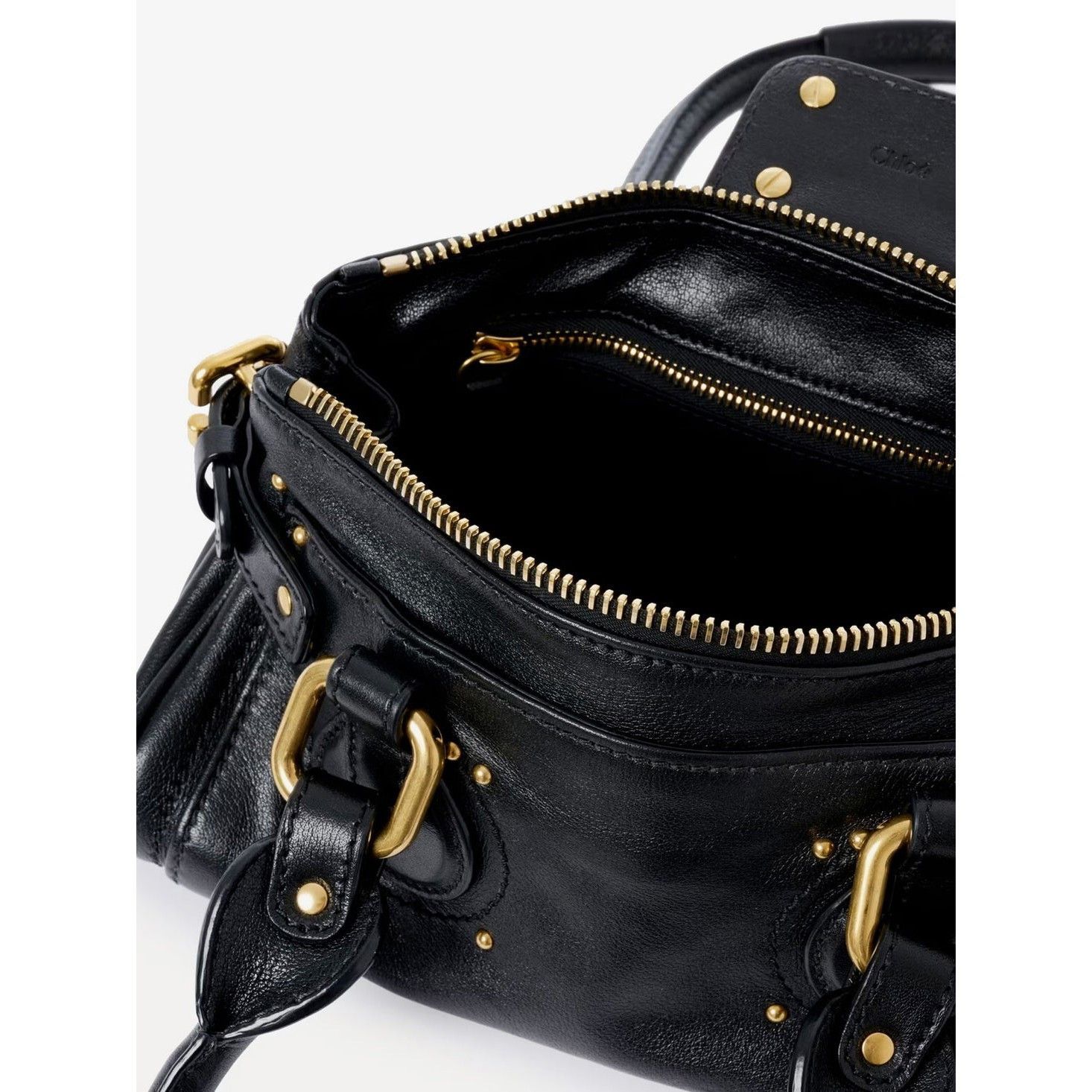 Chloe CHLOE Grained Leather Small Paddington Black Shoulder Bag Ne Size ONE SIZE - 4 Thumbnail
