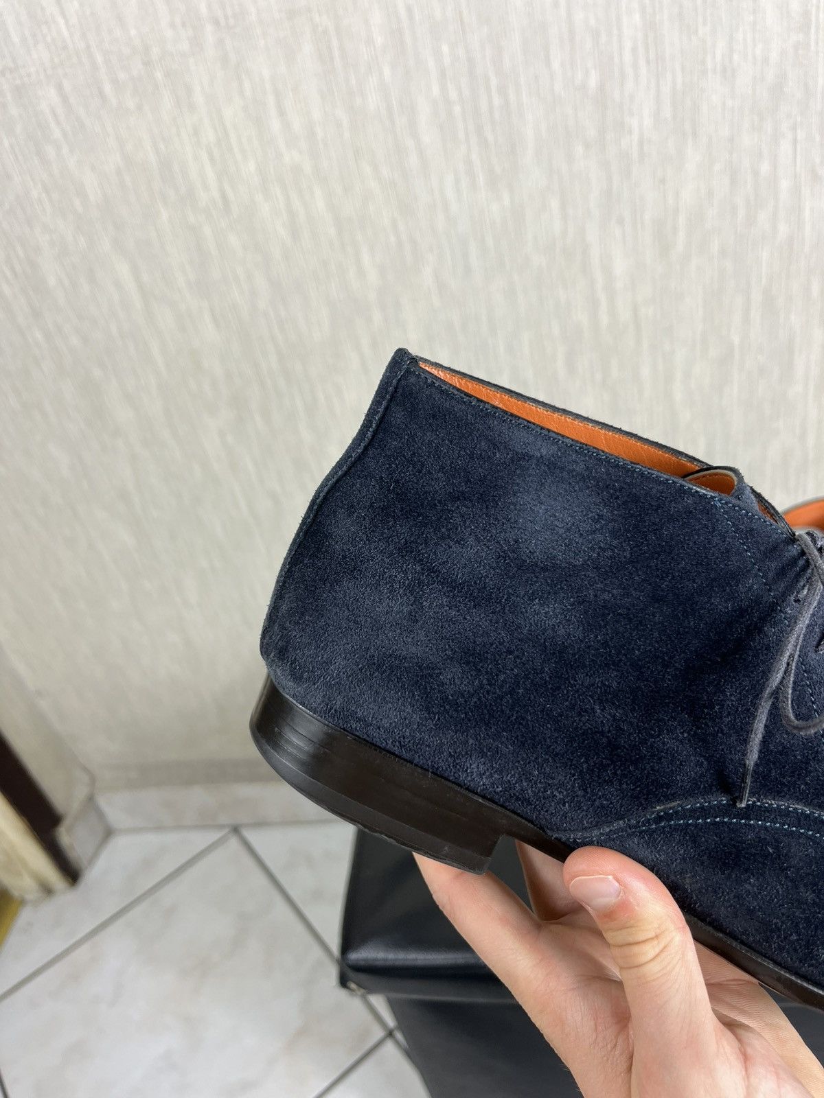 Santoni Santoni for Oger suede leather high top boots shoes handmade Size US 8.5 / EU 41-42 - 7 Thumbnail