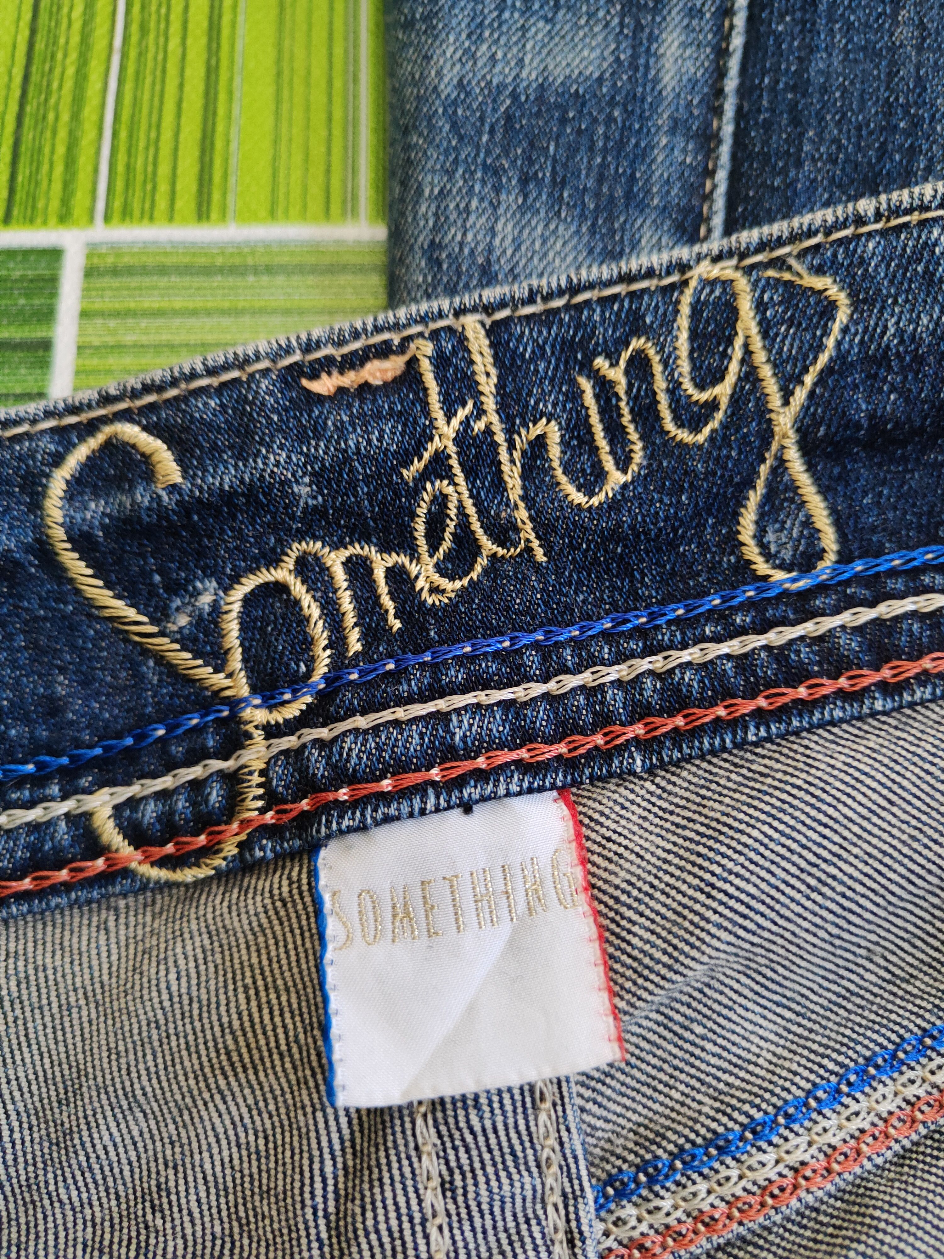 Japanese Brand Something Dark Blue Distressed Ripped Jeans #S2123 Size 28" / US 6 / IT 42 - 15 Thumbnail