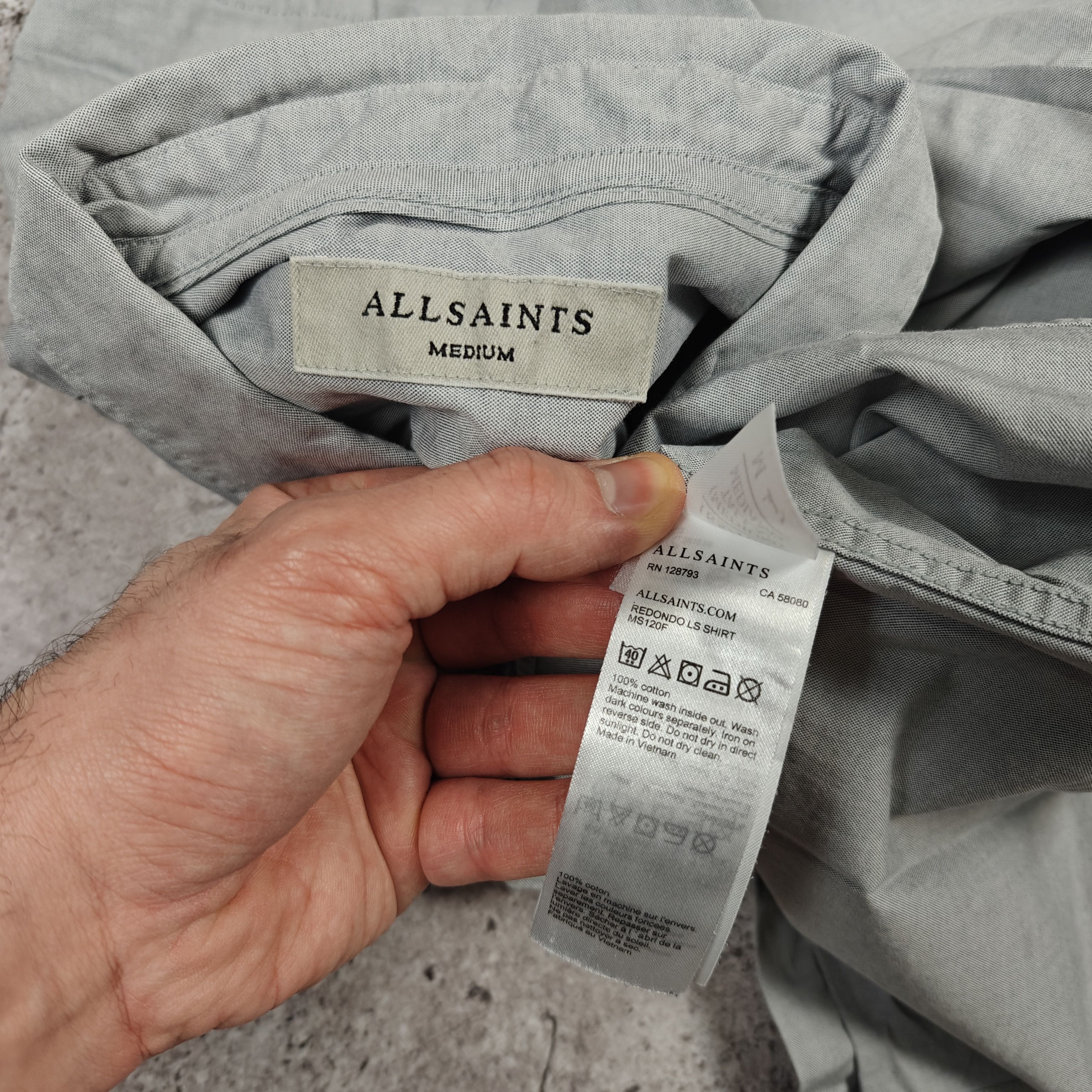 Allsaints Allsaints Redondo LS Shirt Gray size M Size US M / EU 48-50 / 2 - 7 Thumbnail