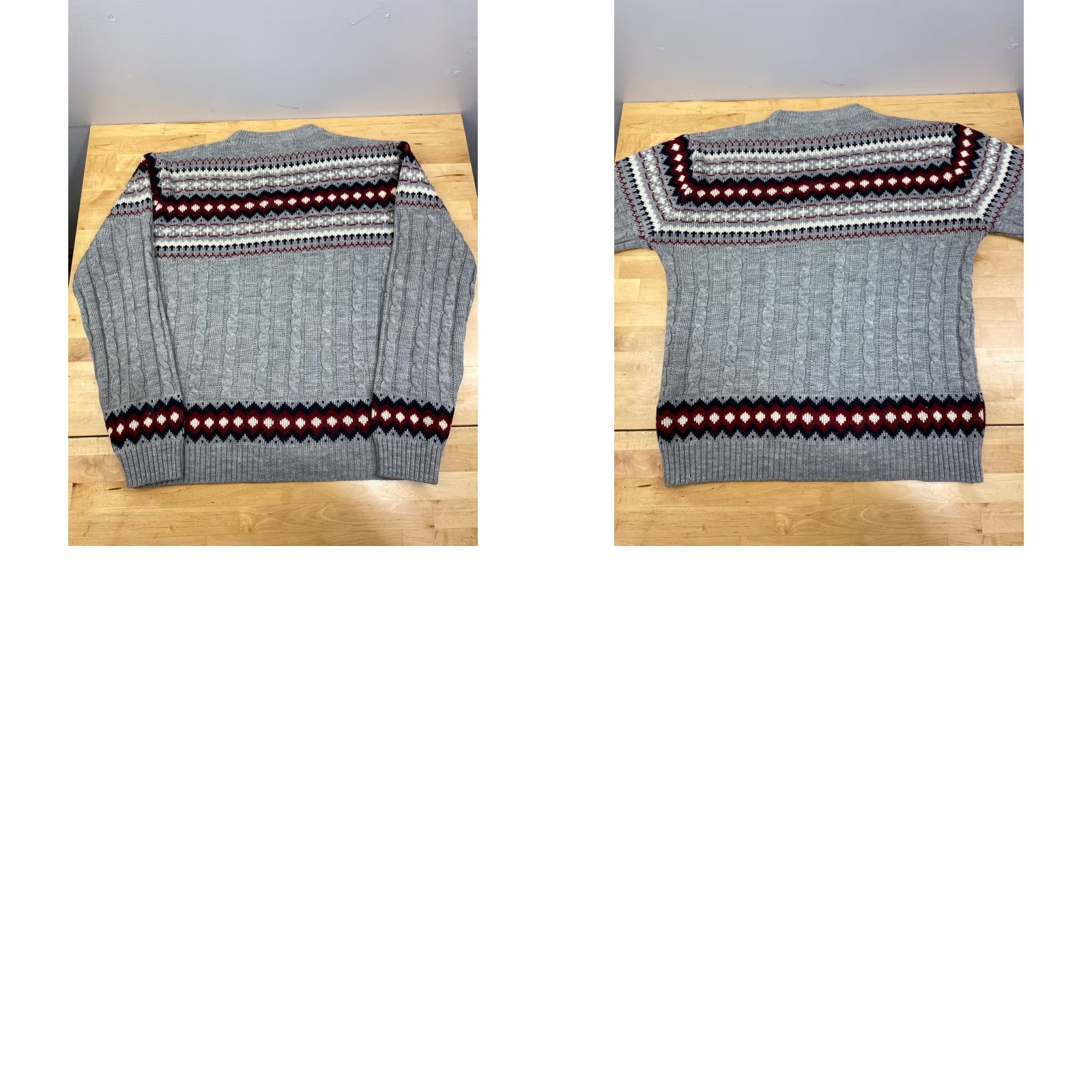 Vintage VINTAGE J. C. Penney Acrylic Sweater Mens L Gray Winter Christmas Geometric 10286 Size US L / EU 52-54 / 3 - 8 Thumbnail