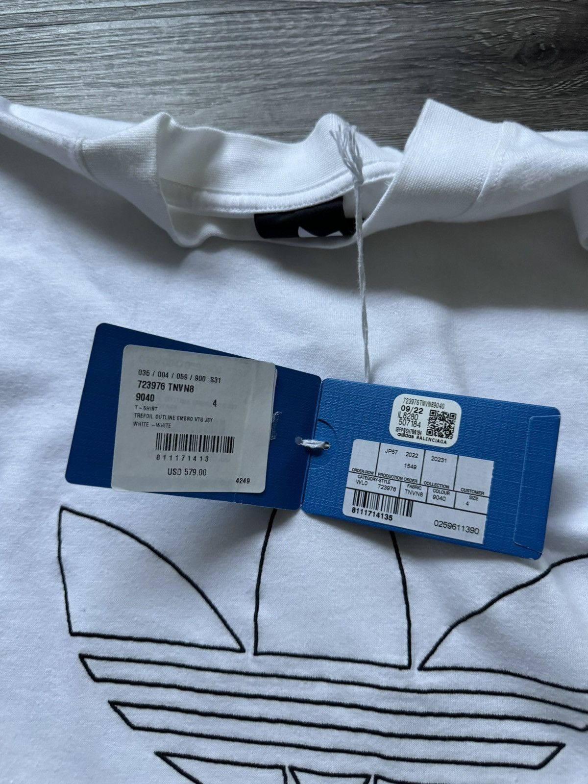 Adidas × Balenciaga Balenciaga Adidas White Big Logo T shirt Oversized Size US XL / EU 56 / 4 - 6 Thumbnail