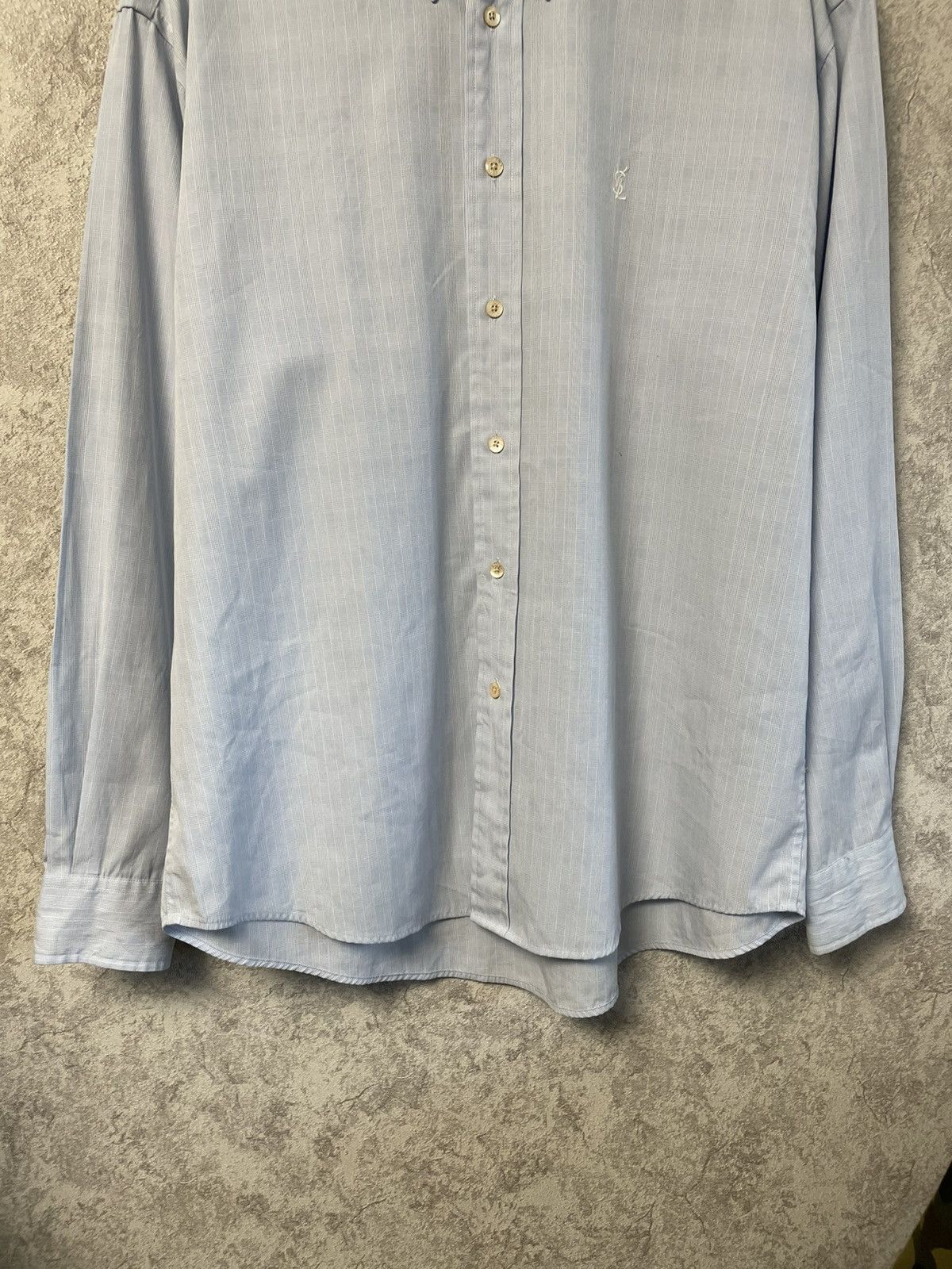 Yves Saint Laurent Vintage YSL Yves Saint Laurent Checkered Long Sleeve Shirt Size US L / EU 52-54 / 3 - 3 Thumbnail