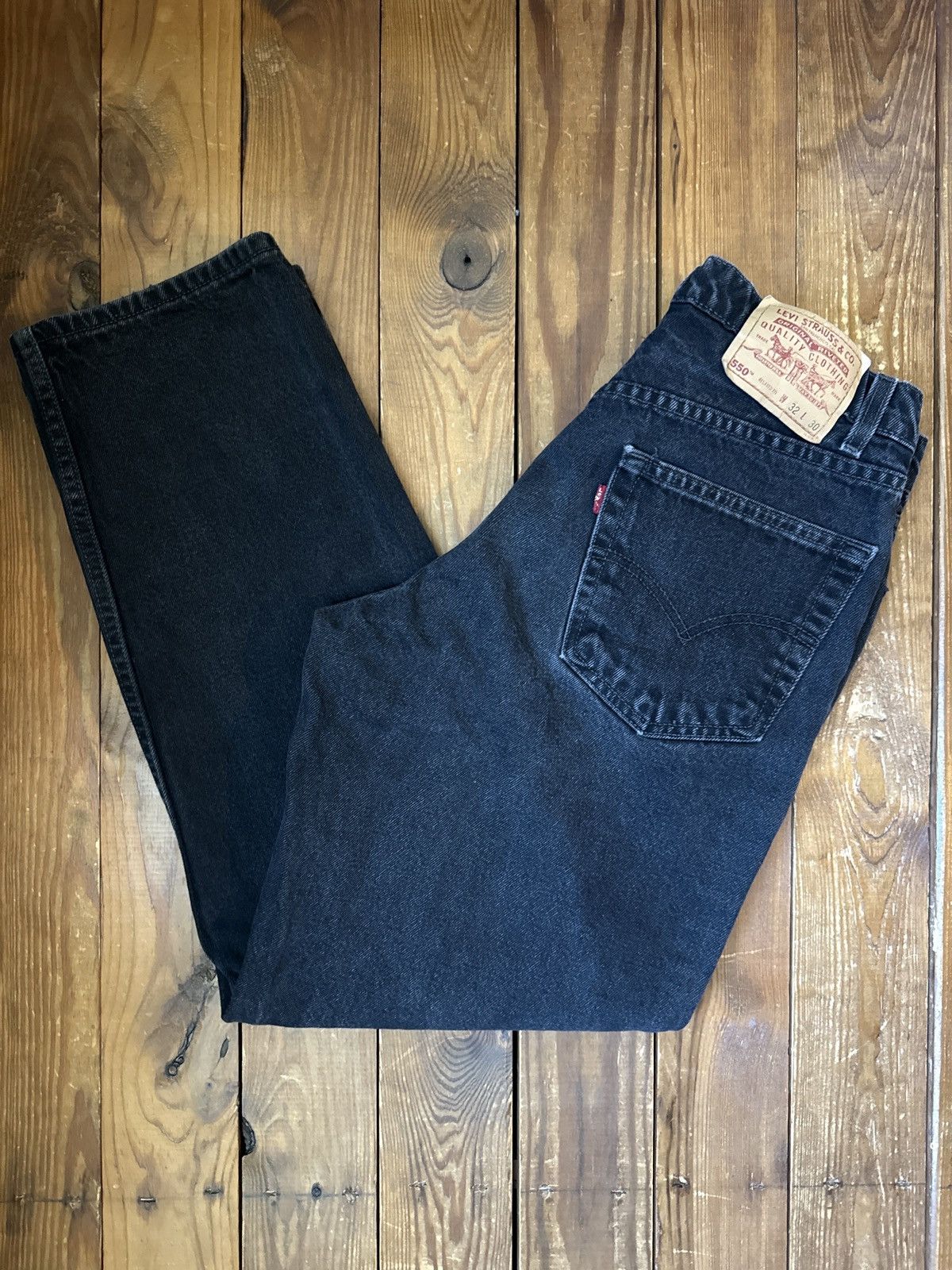 Levi's Vintage 90s Levi’s 550 Black Denim Jeans Size US 31 - 1 Thumbnail