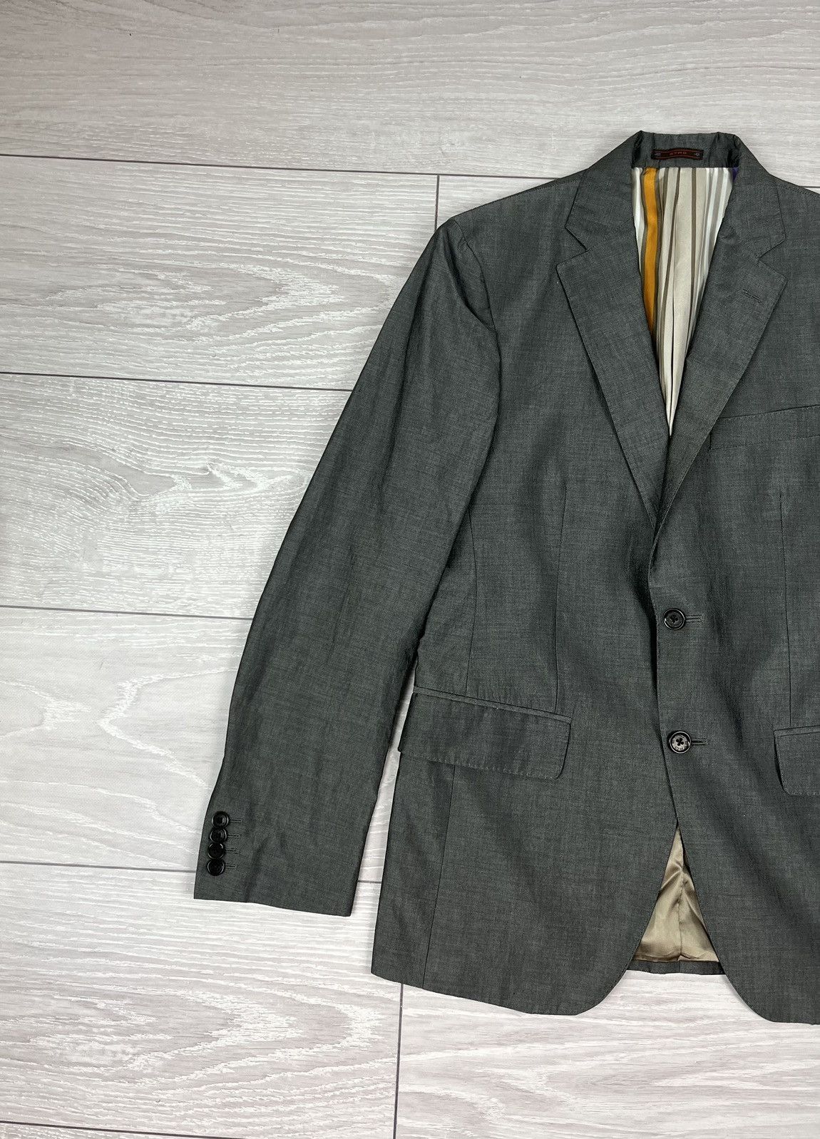 Etro Etro Milano Grey Cotton Two Buttons Blazer Jacket 48 size Size 44R - 5 Thumbnail