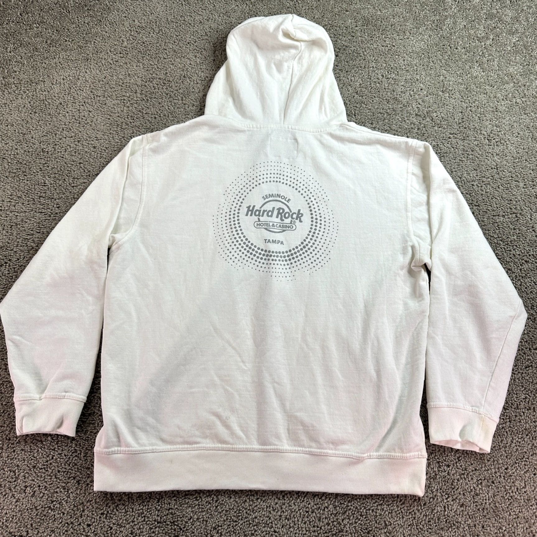 Hard Rock Cafe Hard Rock Seminole Casino Hoodie Mens XL White Gray Tampa Sweatshirt FLAW Size US XL / EU 56 / 4 - 2 Thumbnail