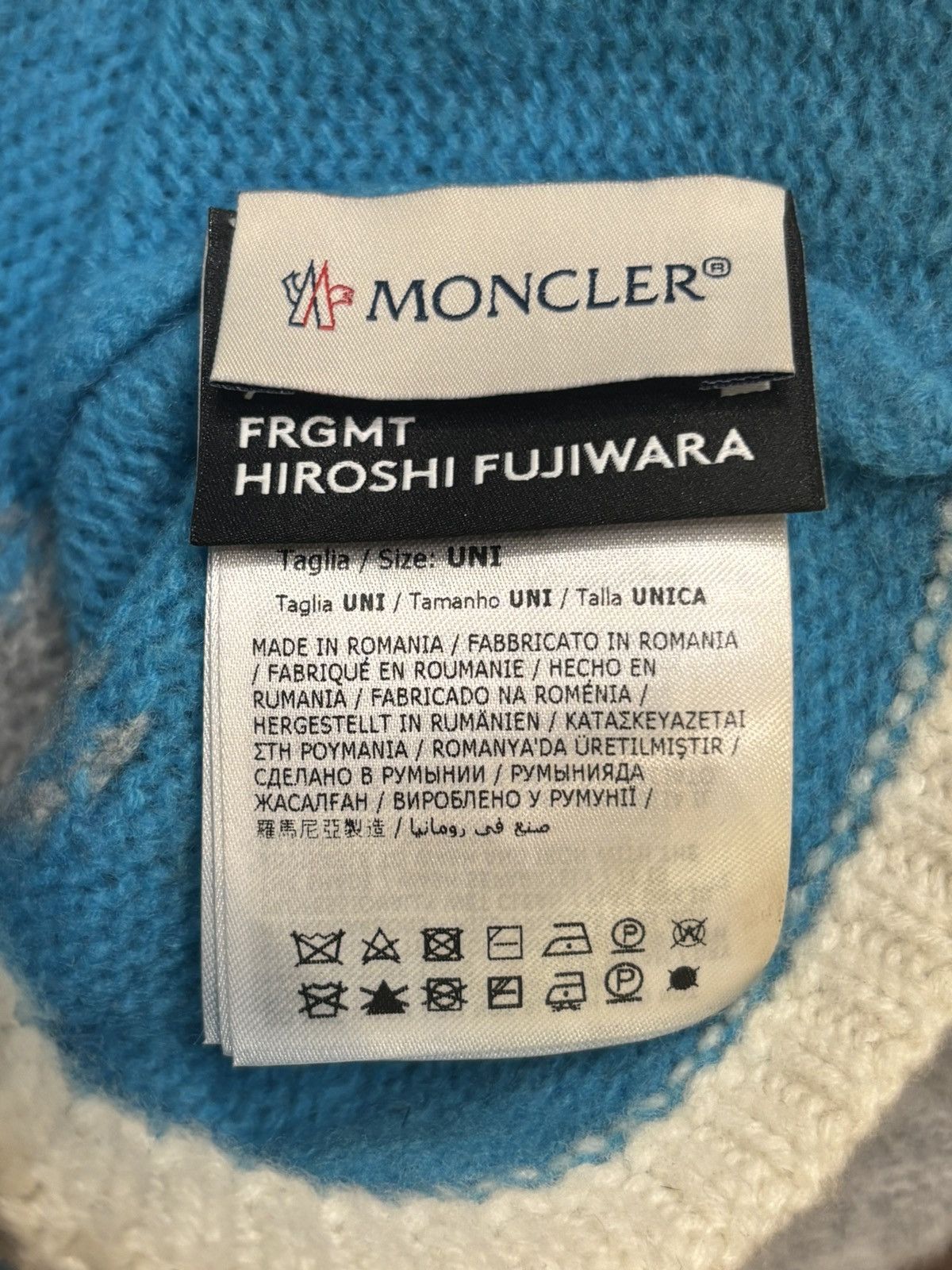 Moncler Moncler Fragment Beanie Blue Size ONE SIZE - 5 Thumbnail