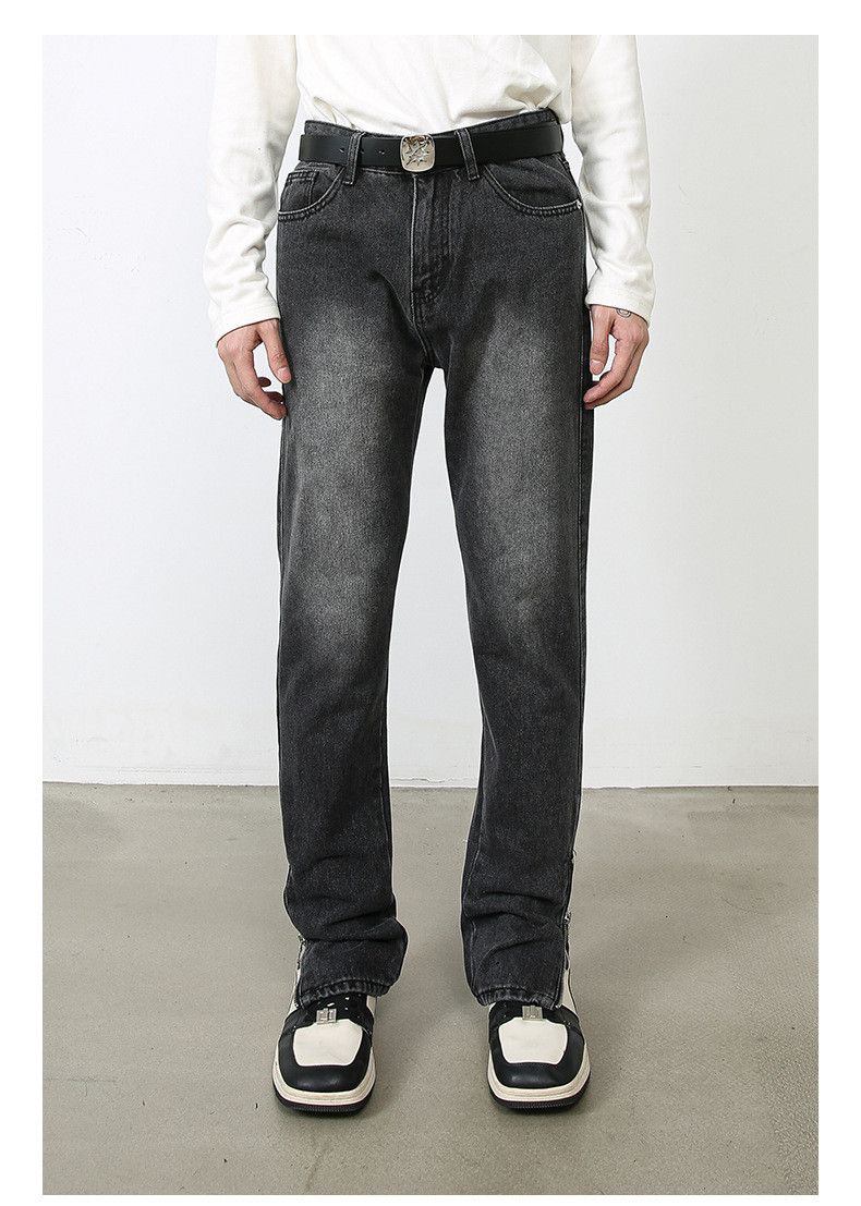 Japanese Brand Japanese retro men's slim fit versatile zipper jeans Size US 32 / EU 48 - 1 Thumbnail