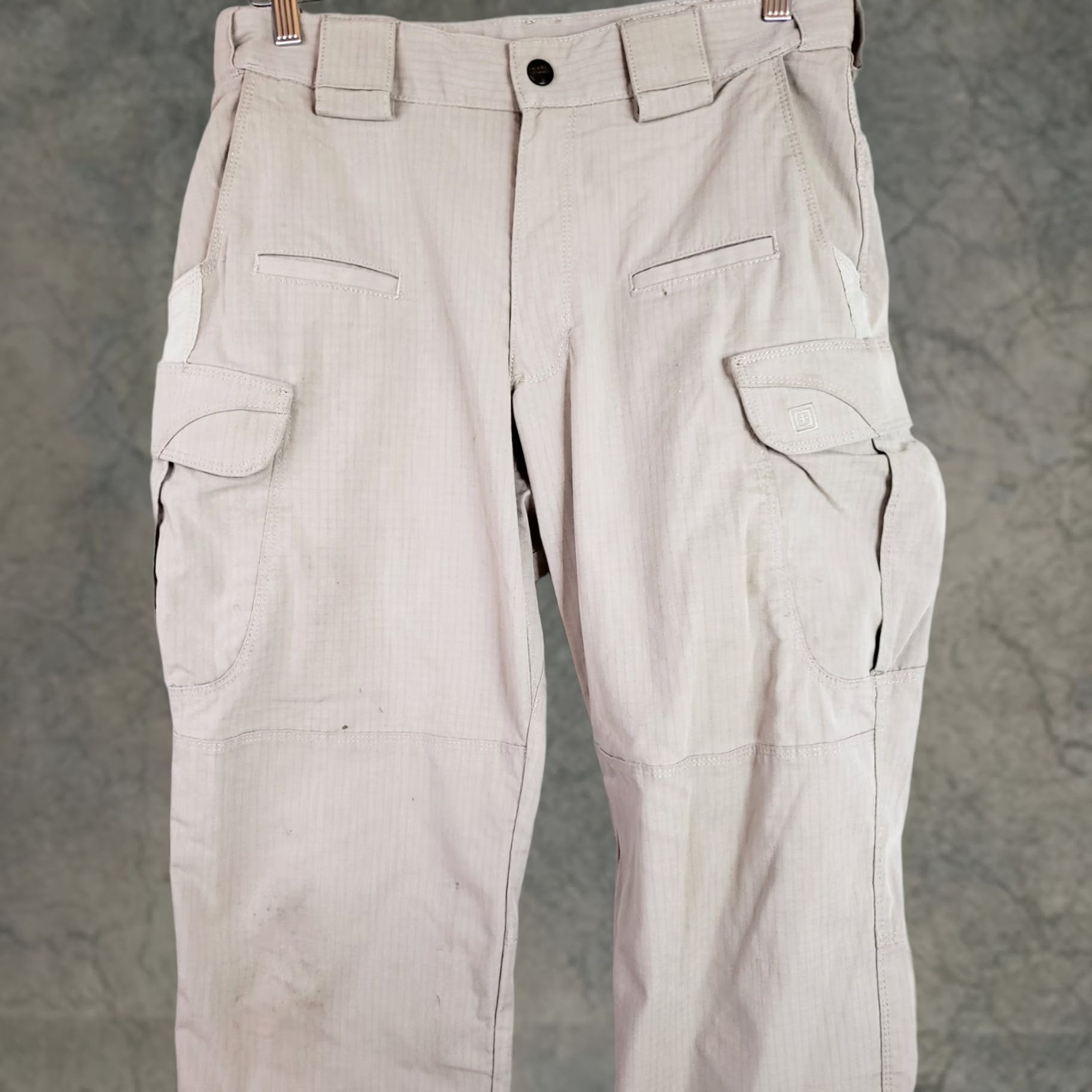 Vintage 5.11 Tactical Series Pants Men 30x30 Workwear Khaki Beige Cargo Pocket Flat Front Ripstop Cotton Poly Blend Mid Rise Straight Leg 30 In inseam Mens Size US 30 / EU 46 - 1 Thumbnail