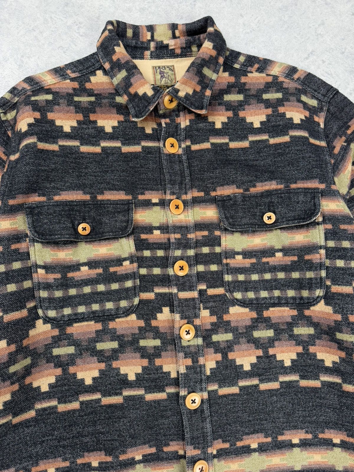 Prps PRPS Aztec Pattern Work Long Sleeve Shirt Size L Size US L / EU 52-54 / 3 - 6 Thumbnail