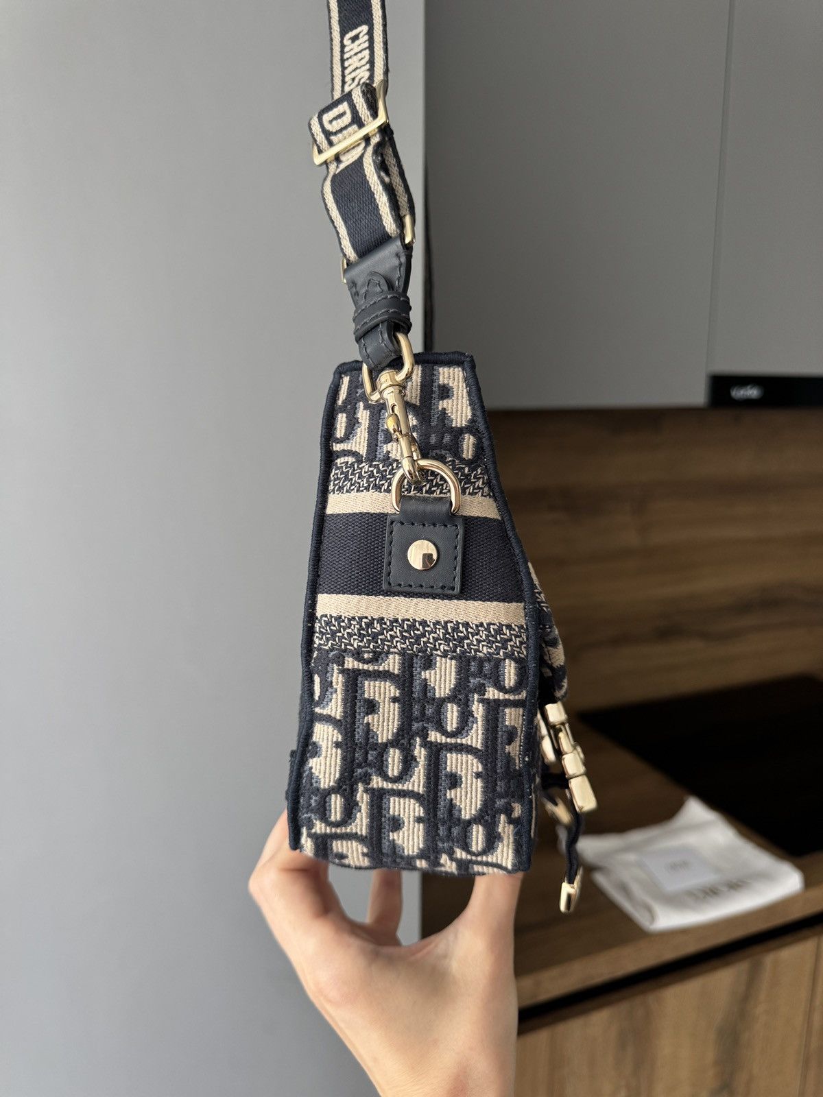 Dior DIOR Small Diorcamp Bag Blue Oblique Embroidery Size ONE SIZE - 4 Thumbnail