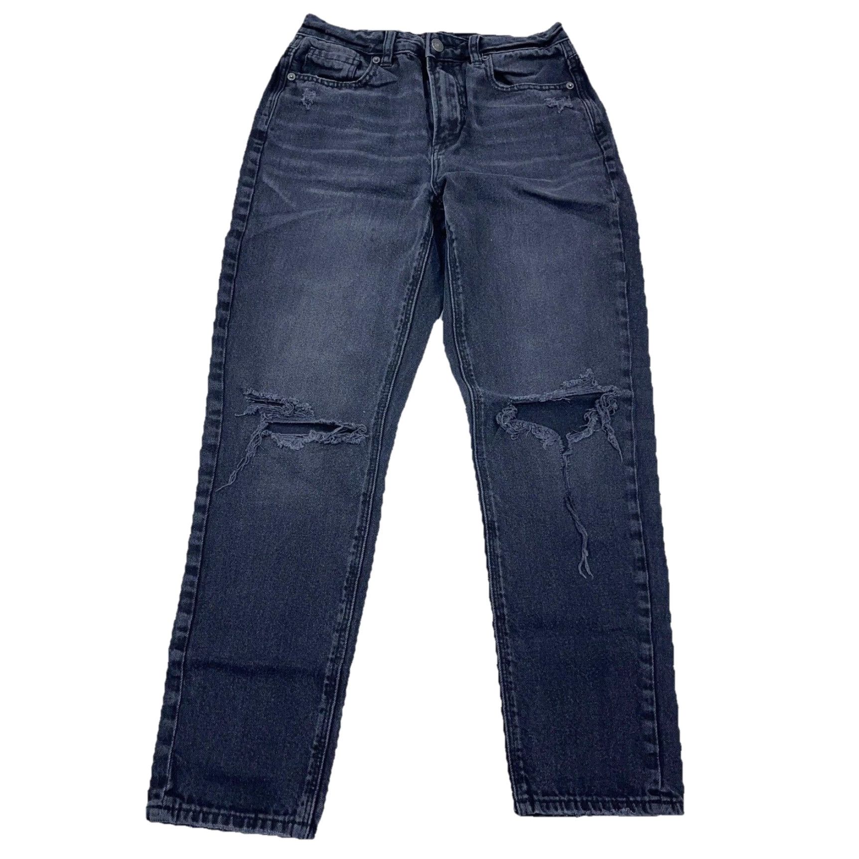 American Eagle Outfitters American Eagle Outfitters Jeans Women 2 Black Mom Jean High Rise Denim Distressed Baggy 80s 90s Retro Rockabilly Modern Womens Size 26" / US 2 / IT 38 - 2 Thumbnail