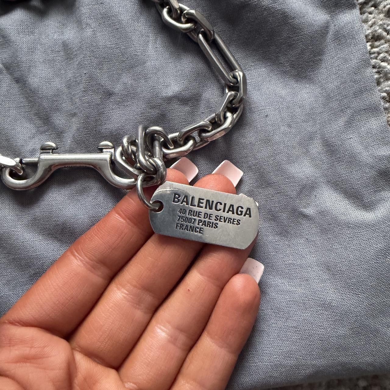 Balenciaga balenciaga dog tag clip on chain in silver Size ONE SIZE - 2 Thumbnail