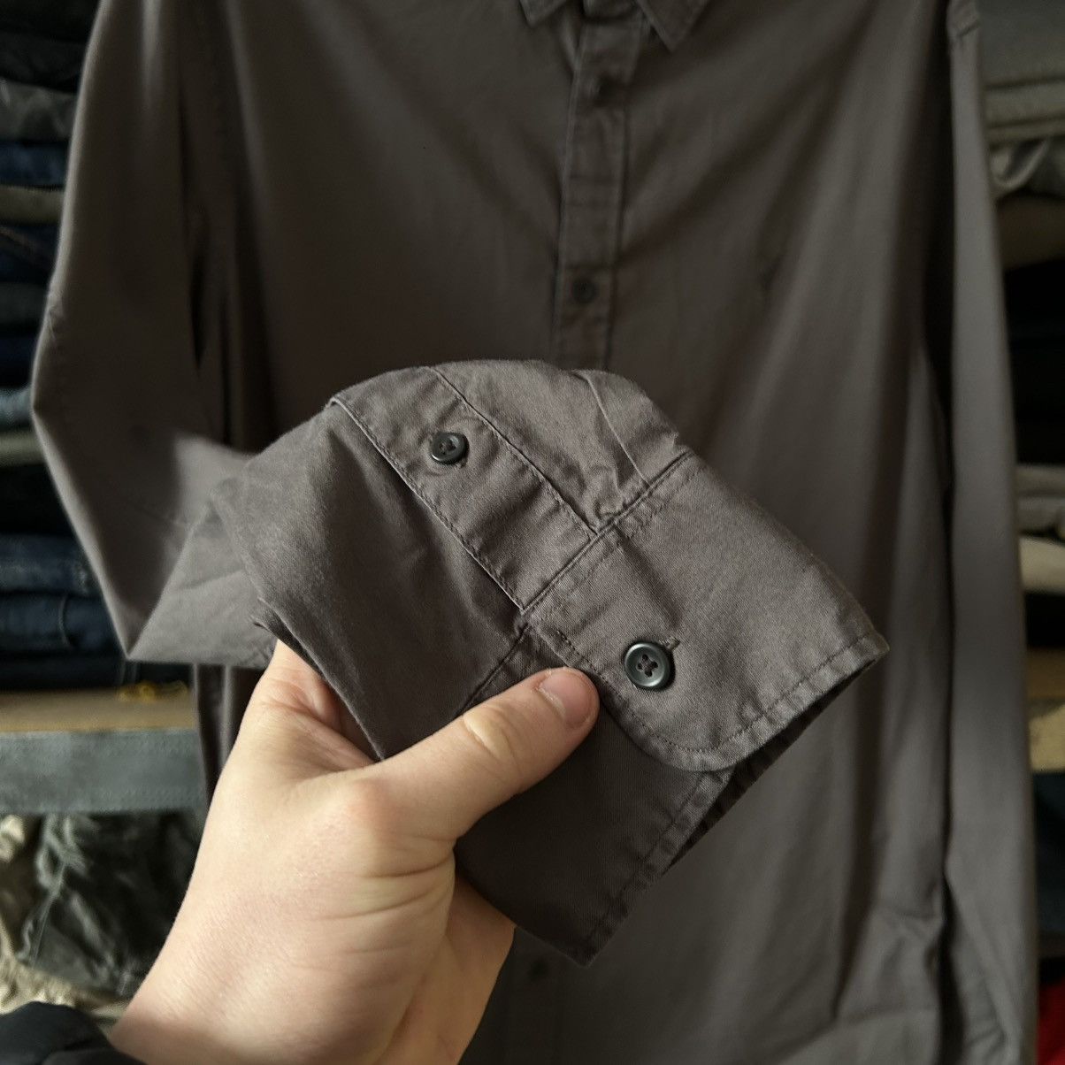 Allsaints Designer Allsaints Small Logo Brown hype y2k button shirt Size US L / EU 52-54 / 3 - 5 Thumbnail
