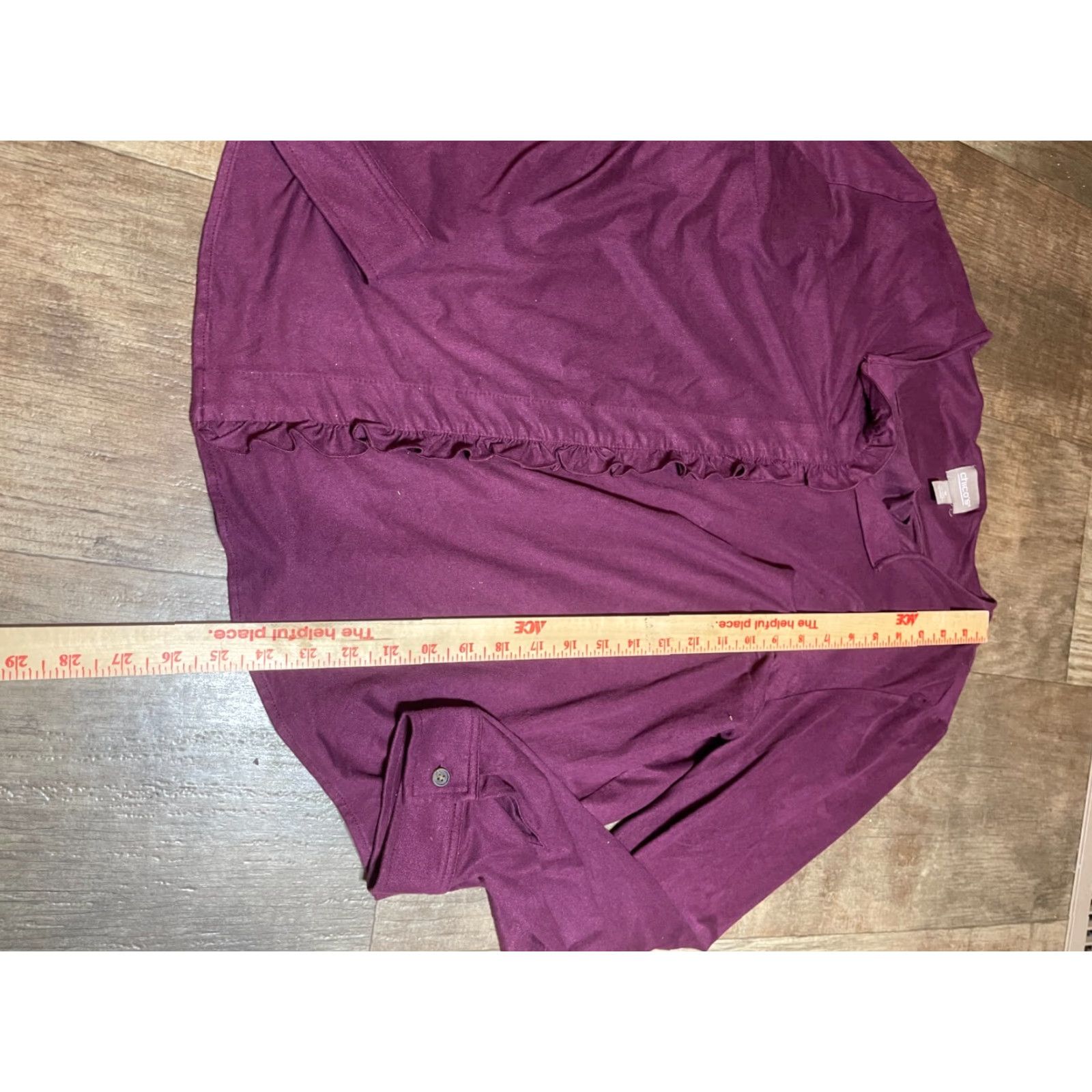 Vintage Chico's Top Womens Size 3 Long Sleeve Purple Blouse Size XS / US 0-2 / IT 36-38 - 2 Thumbnail