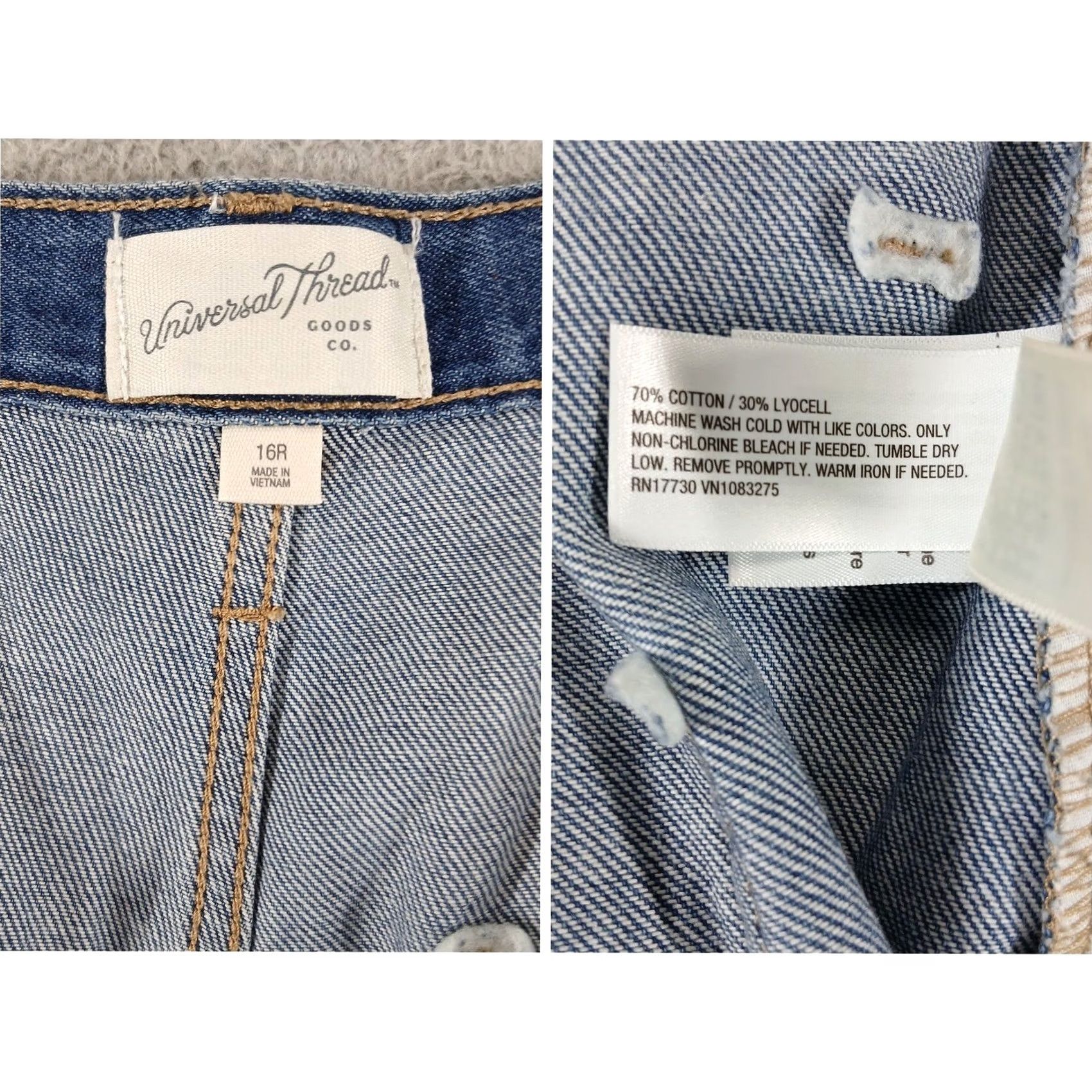 Vintage Universal Thread Wide Leg Cargo Denim Jeans Blue Size 16R Size 38" / US 16 / IT 52 - 4 Thumbnail