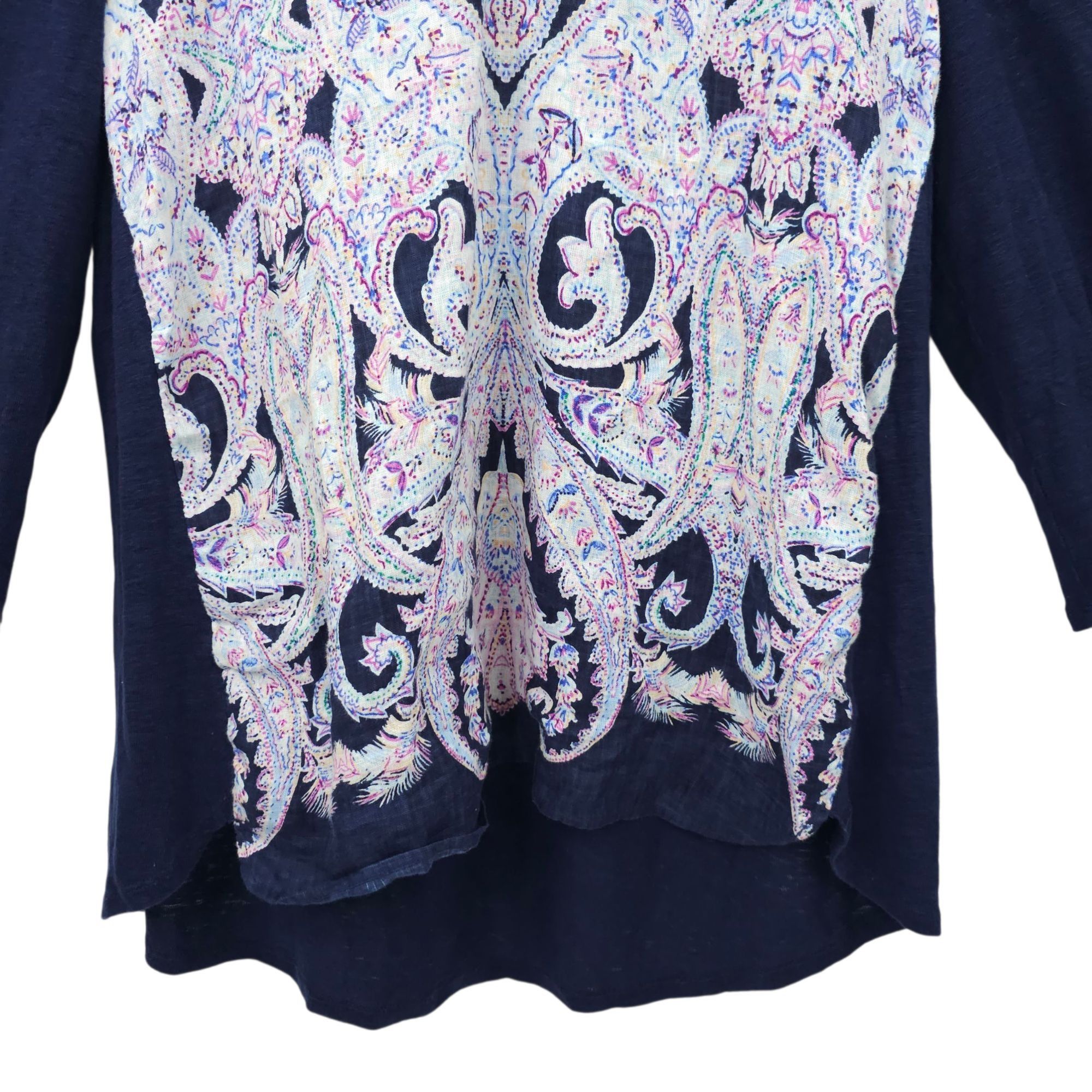 Chicos Chicos Pullover Top Womens 2 US L Paisley Linen 3/4 Sleeve Size L / US 10 / IT 46 - 9 Thumbnail