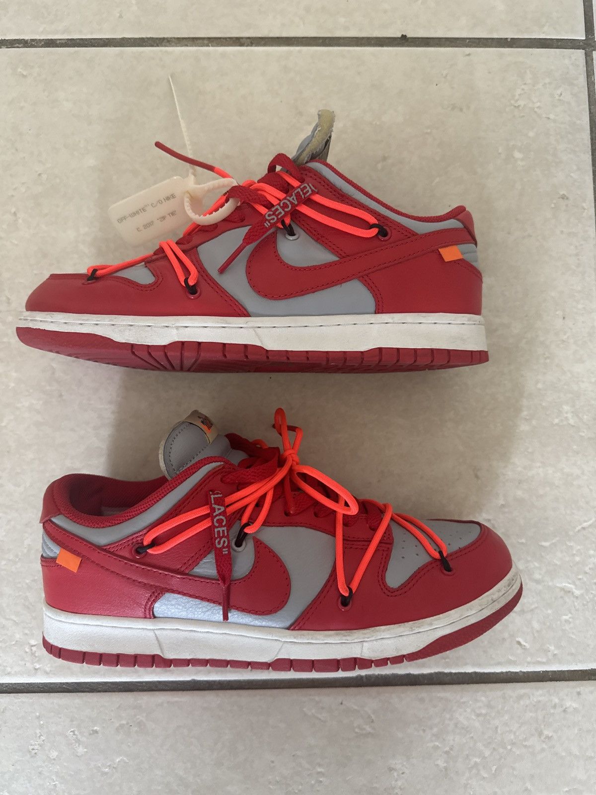 Nike × Off-White NIKE X OFF-WHITE X DUNK LOW 'UNIVERSITY RED' Size US 9 / EU 42 - 1 Thumbnail