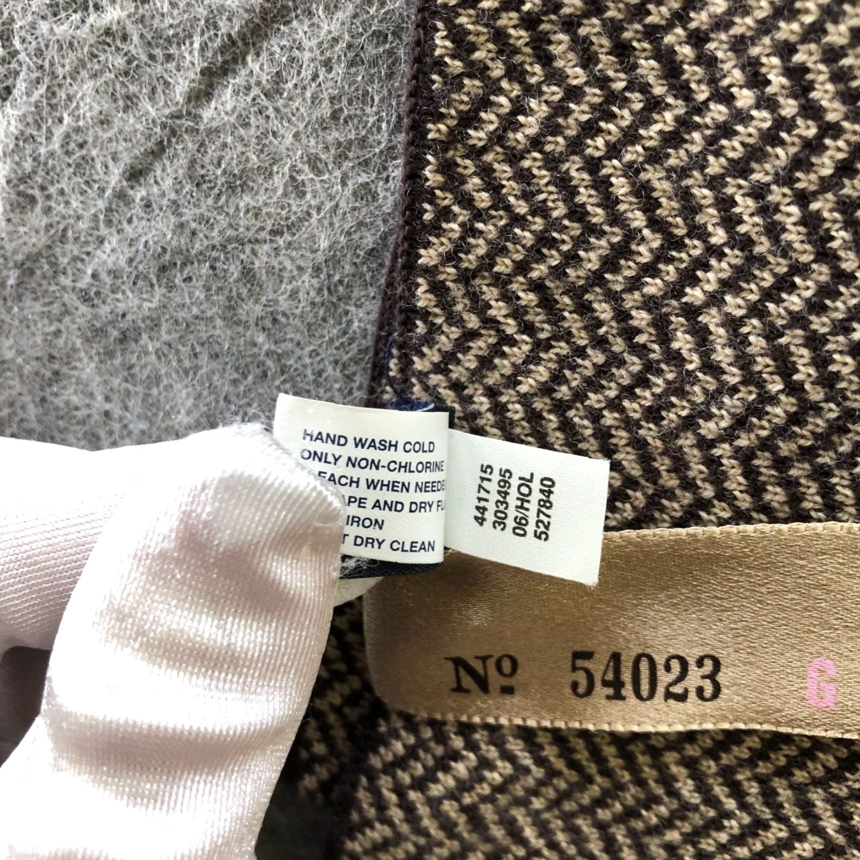 Gap Gap Vintage Merino Wool Rectangle Scarf Womens Pink Brown Herringbone Winter Size ONE SIZE - 7 Thumbnail