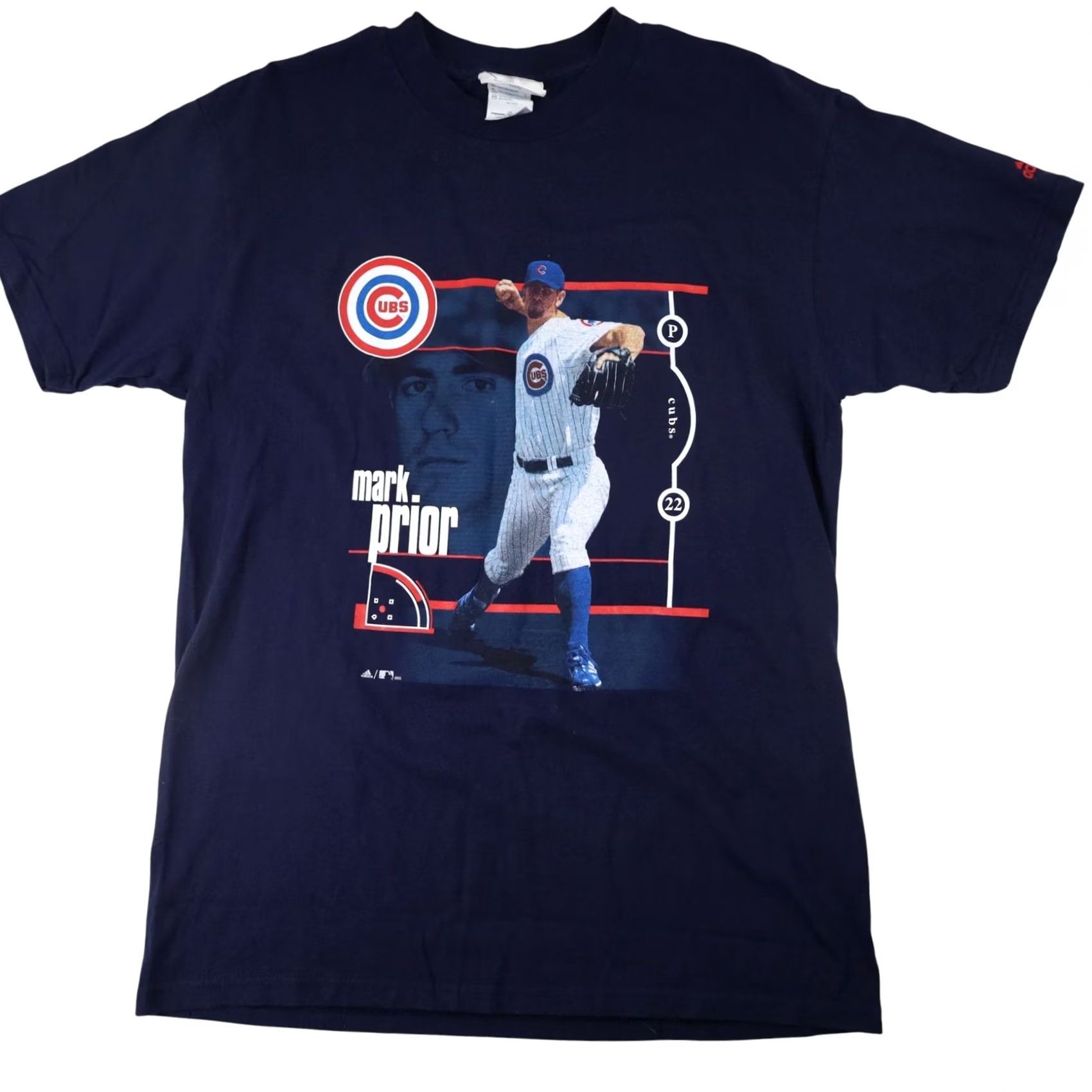 Adidas VINTAGE Adidas Chicago Cubs Mark Prior Mens Medium Graphic T Shirt Blue Size US M / EU 48-50 / 2 - 2 Thumbnail