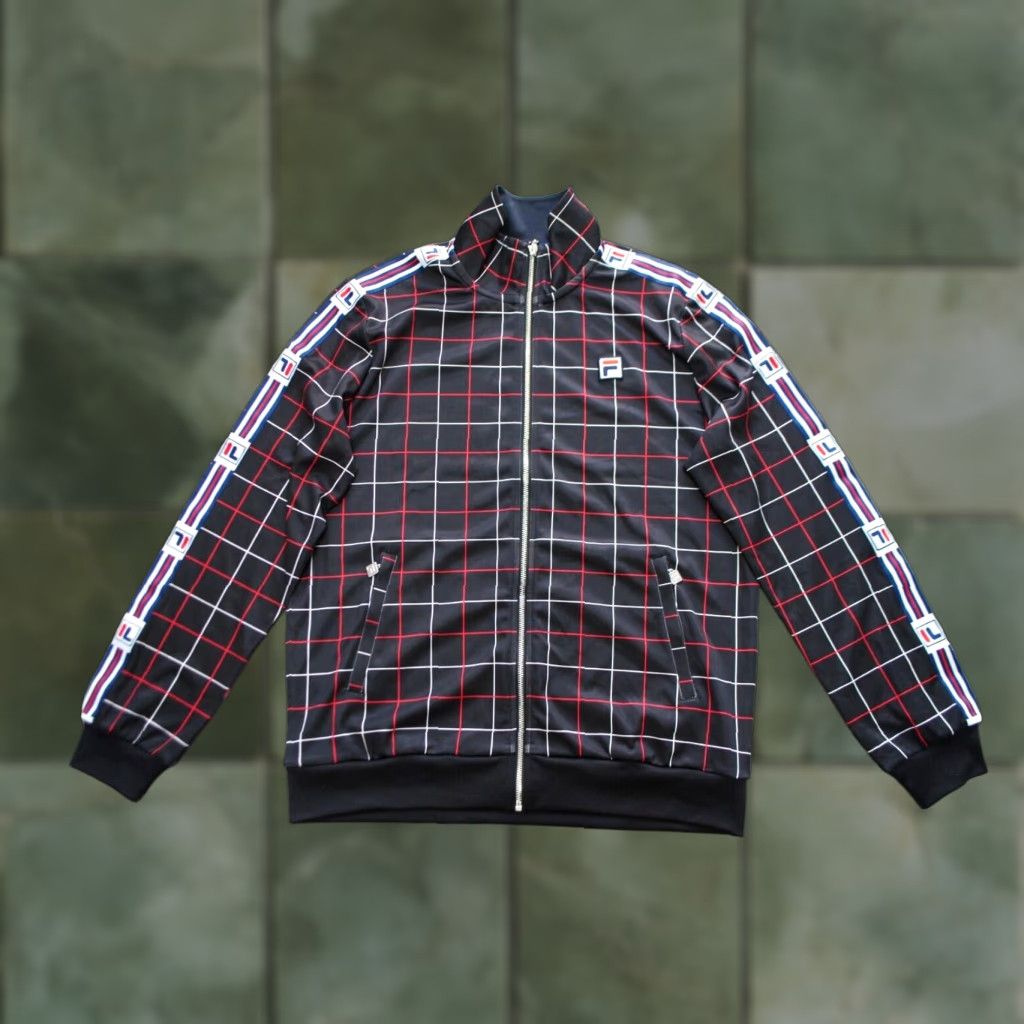 Fila FILA BLACK CHECK ALLOVER JACKET TRACK TOP FULL ZIP SPORT TENNIS MENS SIZE MEDIUM Size US M / EU 48-50 / 2 - 1 Thumbnail