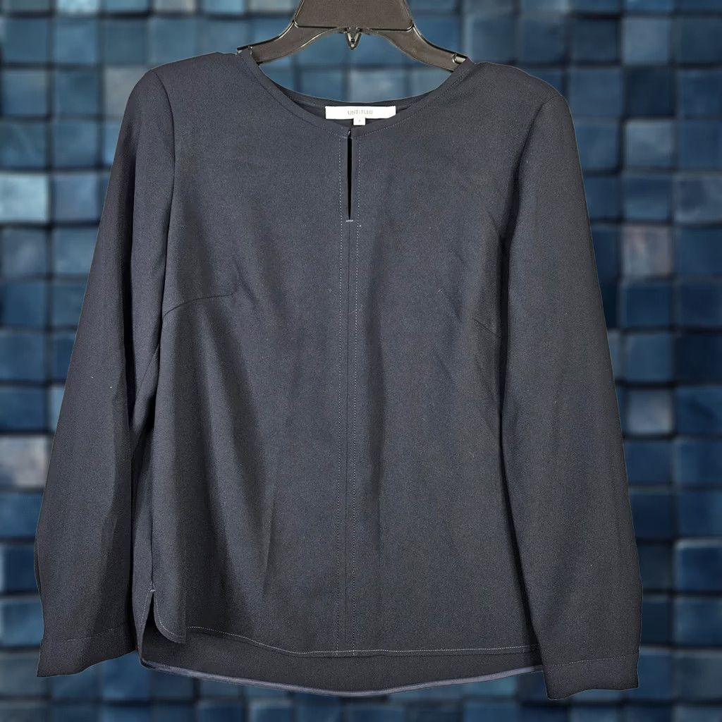 Vintage UNTITLED Women's Black Long Sleeve Blouse Size 2 Regular Size XS / US 0-2 / IT 36-38 - 1 Thumbnail