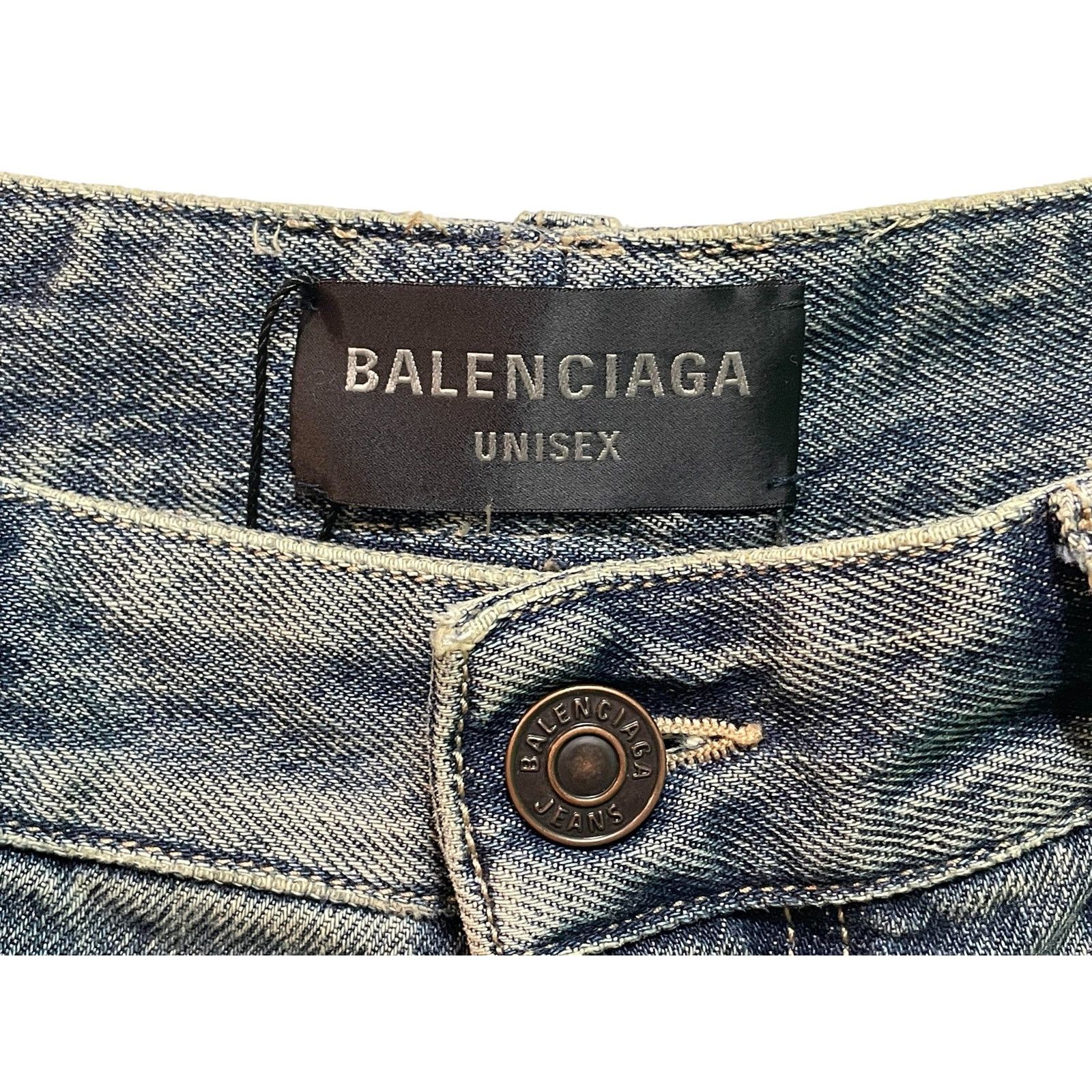 Balenciaga Balenciaga Blue Denim Knee Rip Jean Shorts Size US 32 / EU 48 - 2 Thumbnail