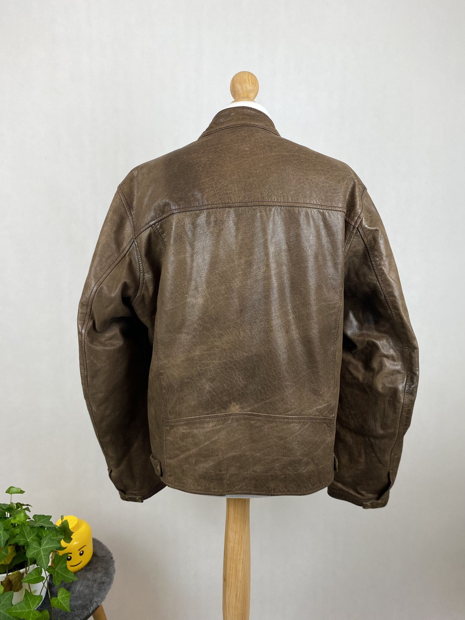 Genuine Leather × Vintage real leather moto biker jacket faded washed Size US L / EU 52-54 / 3 - 10 Thumbnail
