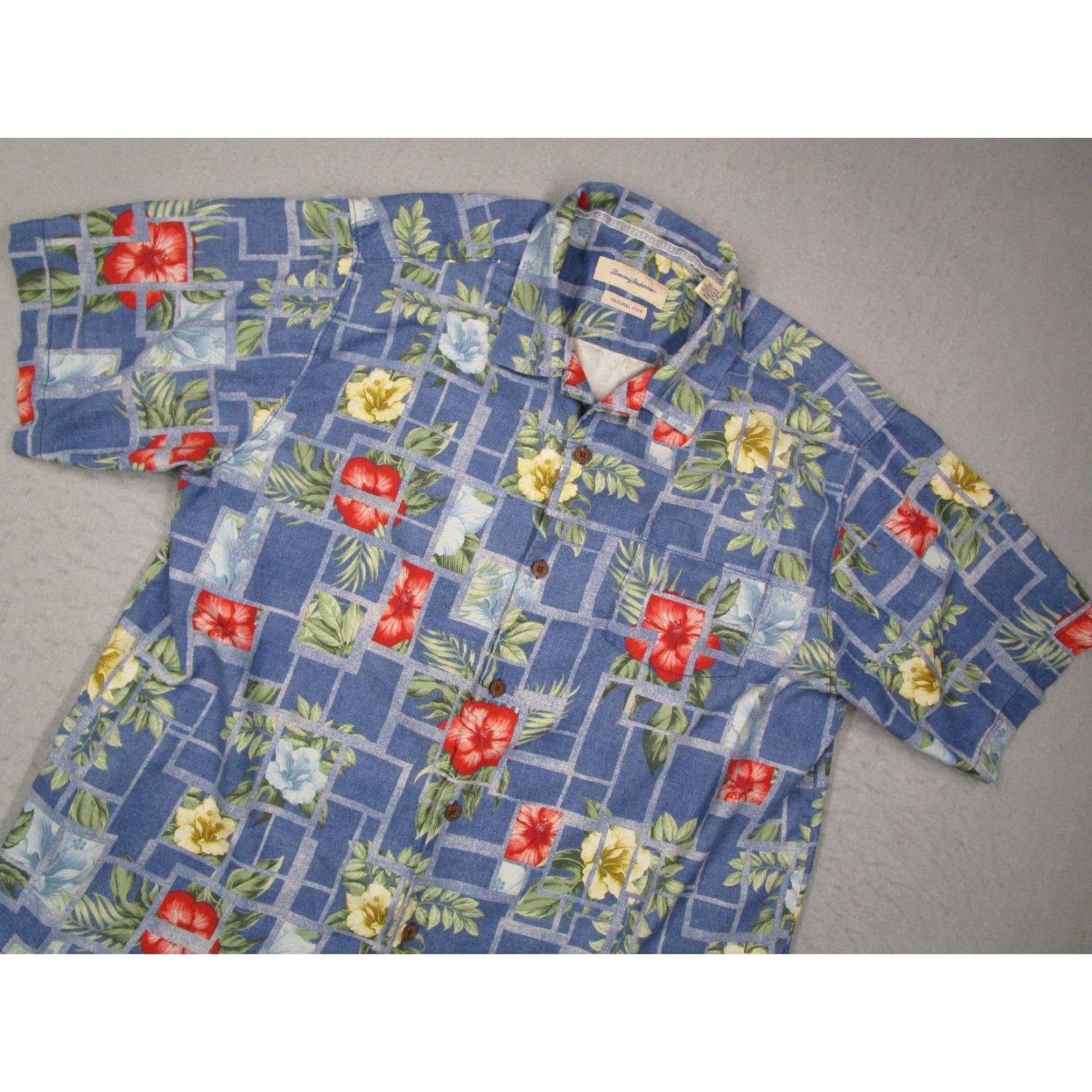 Tommy Bahama Tommy Bahama Hawaiian Shirt Mens XL Blue Floral Silk Button-Up Short Sleeve Tiki Retro Beach Size US XL / EU 56 / 4 - 2 Thumbnail